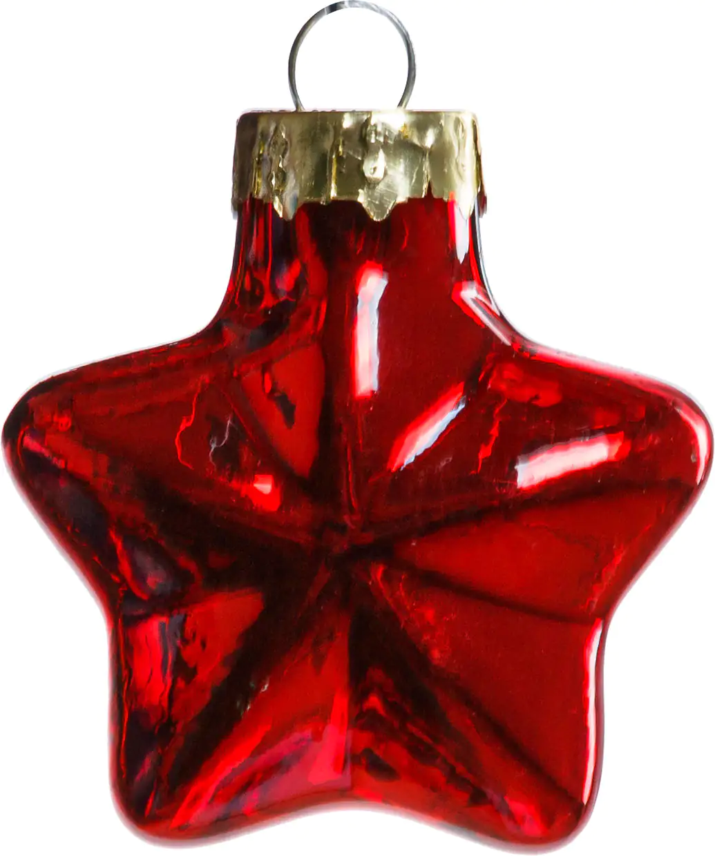 TrendLine Weihnachtskugeln Glas-Sterne 4 cm rot 12 Stück