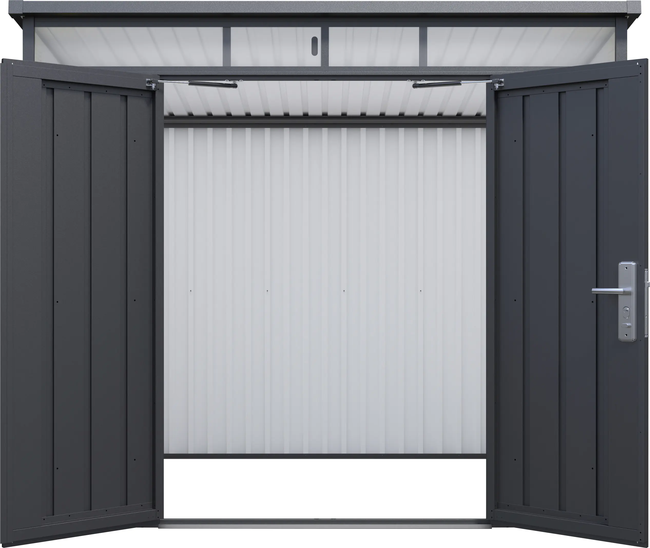Floraworld Gerätehaus Premium schwarz-metallic 237 x 206 cm