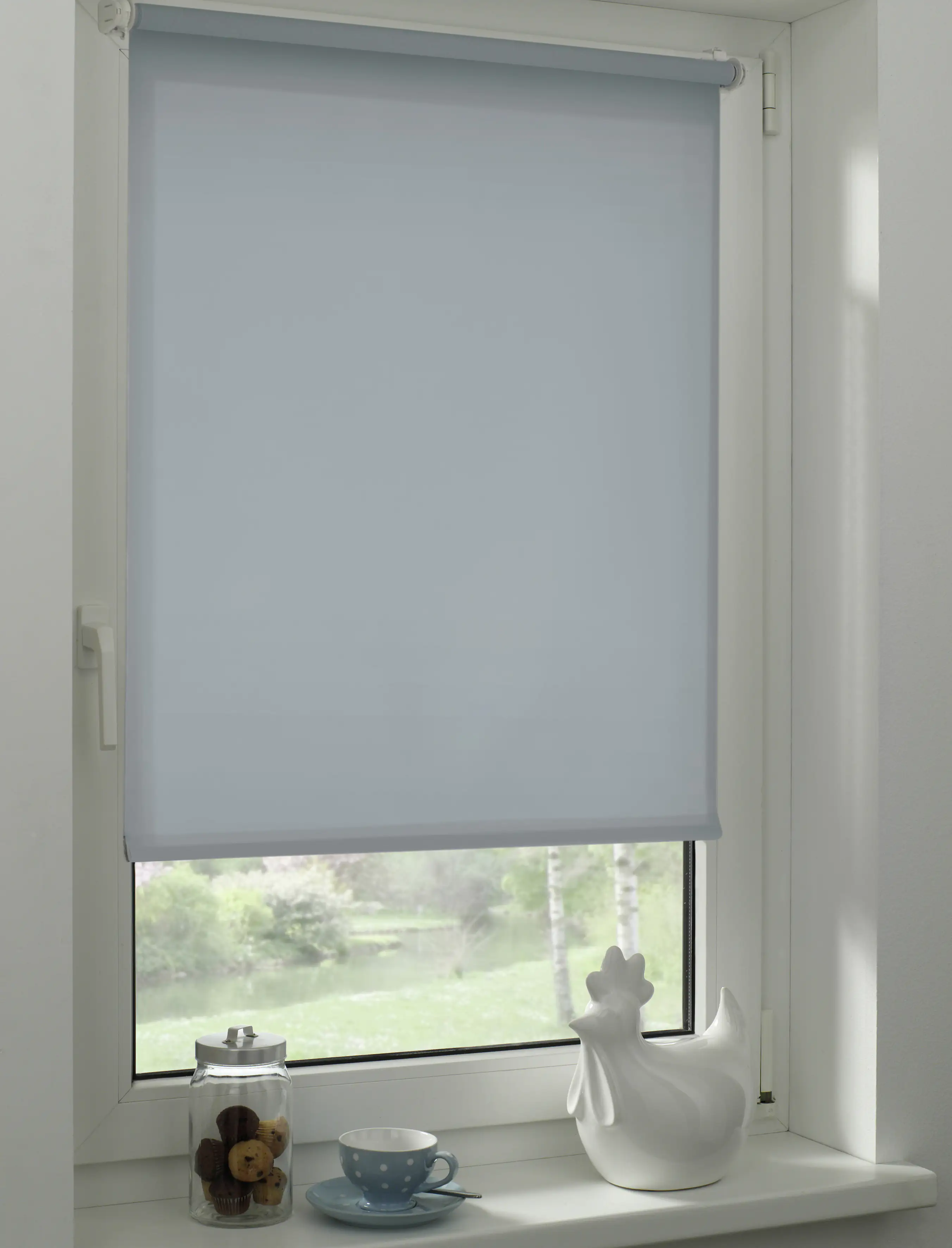 Gardinia EasyFix Rollo rauchblau 75 x 150 cm