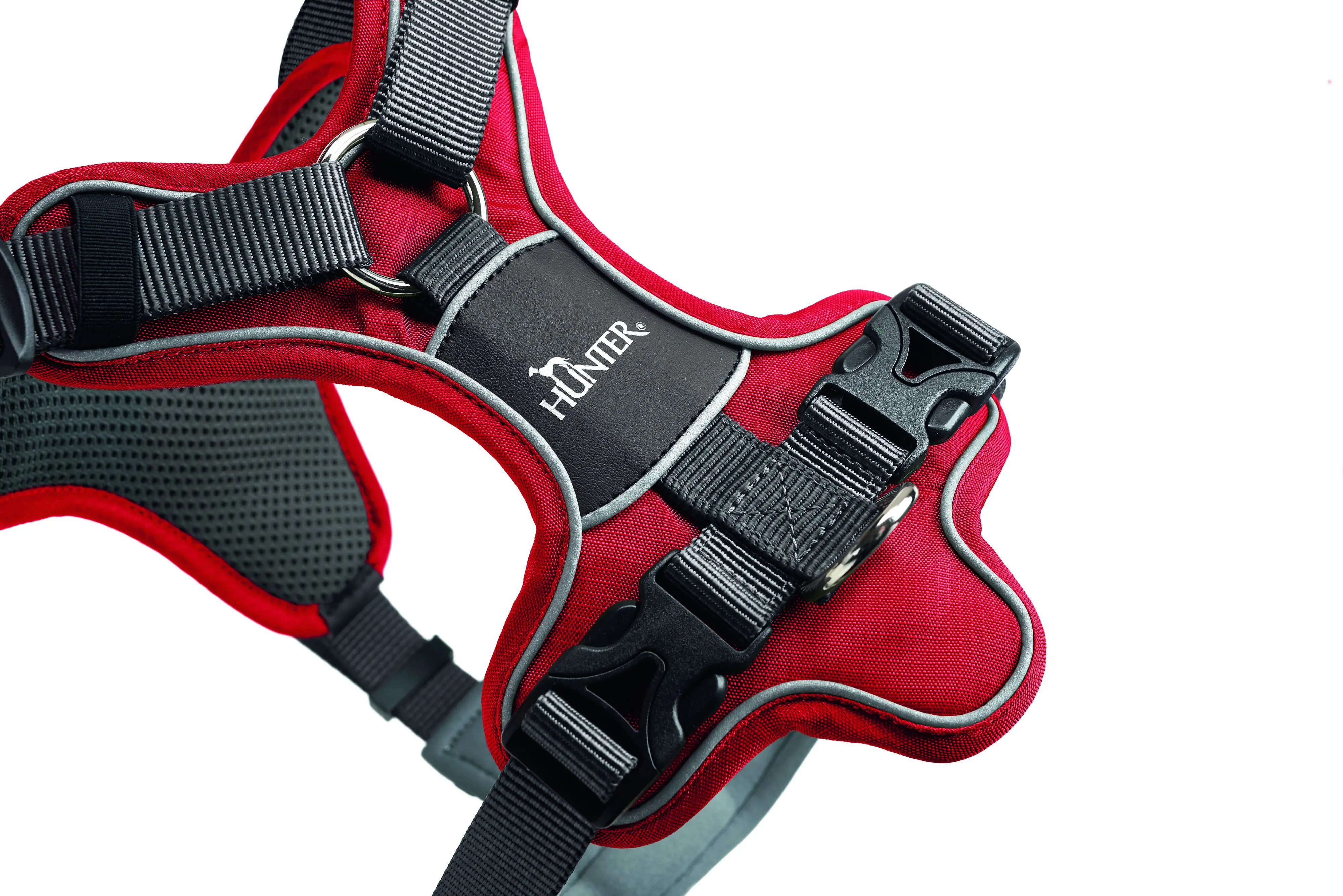 Hunter Hundegeschirr Divo S rot/grau