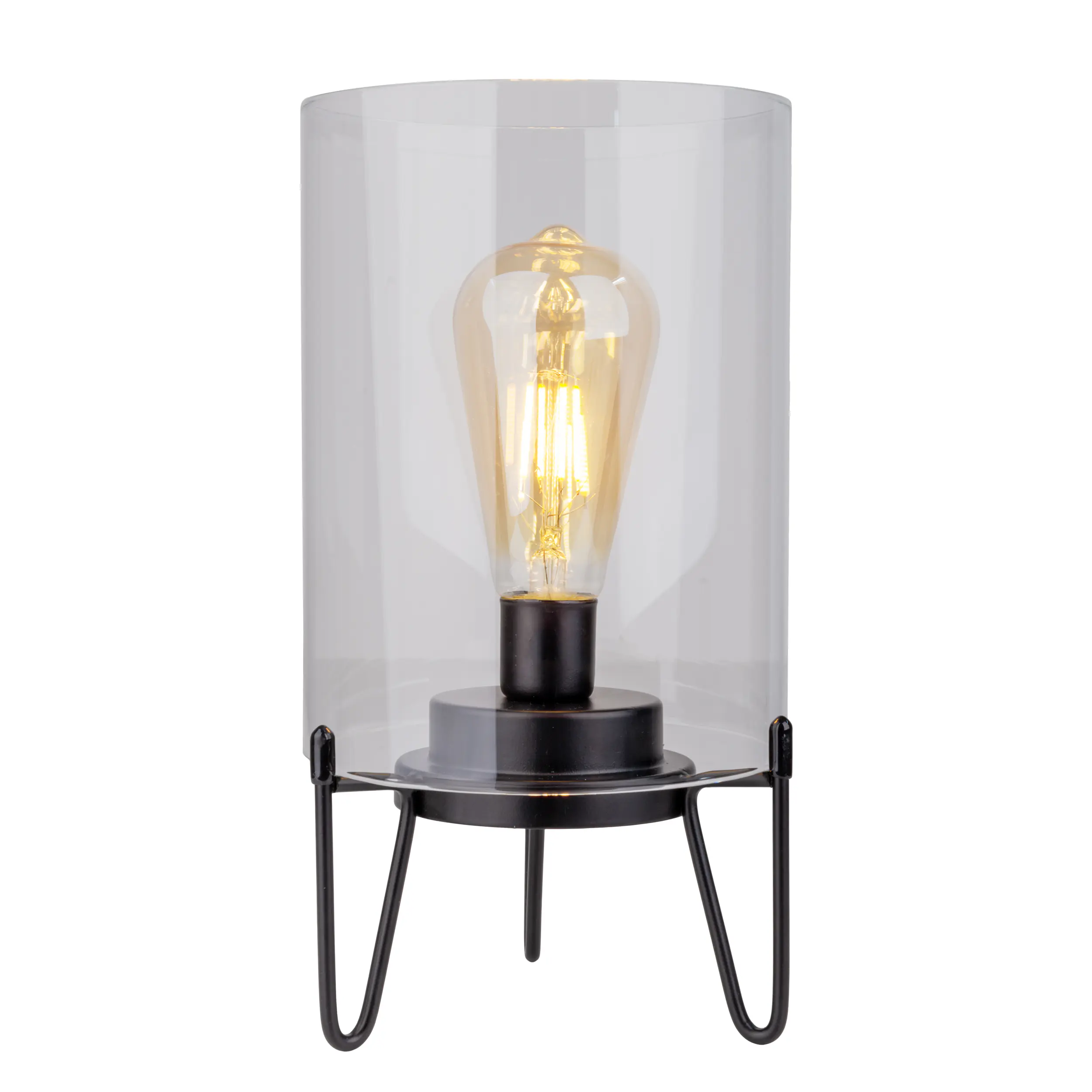 Light & More Akku LED-Tischleuchte Lonna 28,5 cm Ø 15 cm Glas