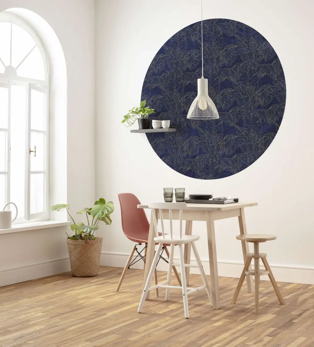 Komar Vlies Fototapete Dot Royal Blue Ø 125 cm, selbstklebend
