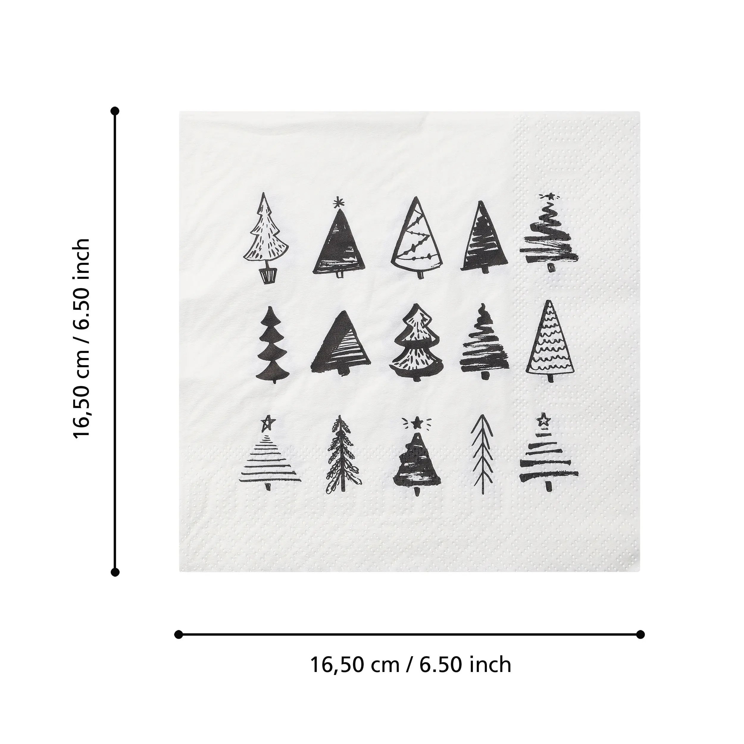 Eglo Servietten Bäumen Pasig weiß/schwarz 16,5 x 16,5 cm - 20er Pack