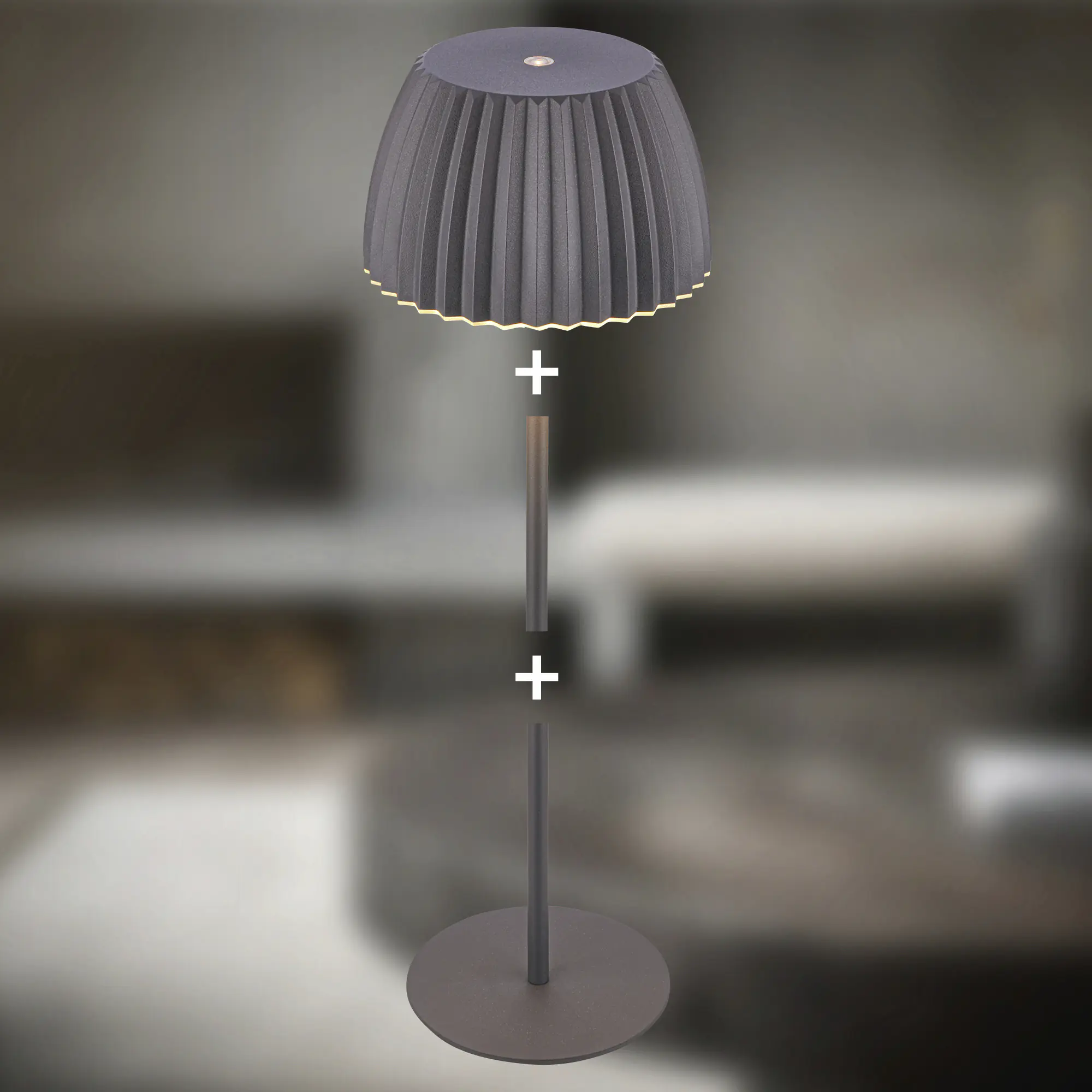 Briloner LED-Tischleuchte Riffle mit Akku anthrazit dimmbar