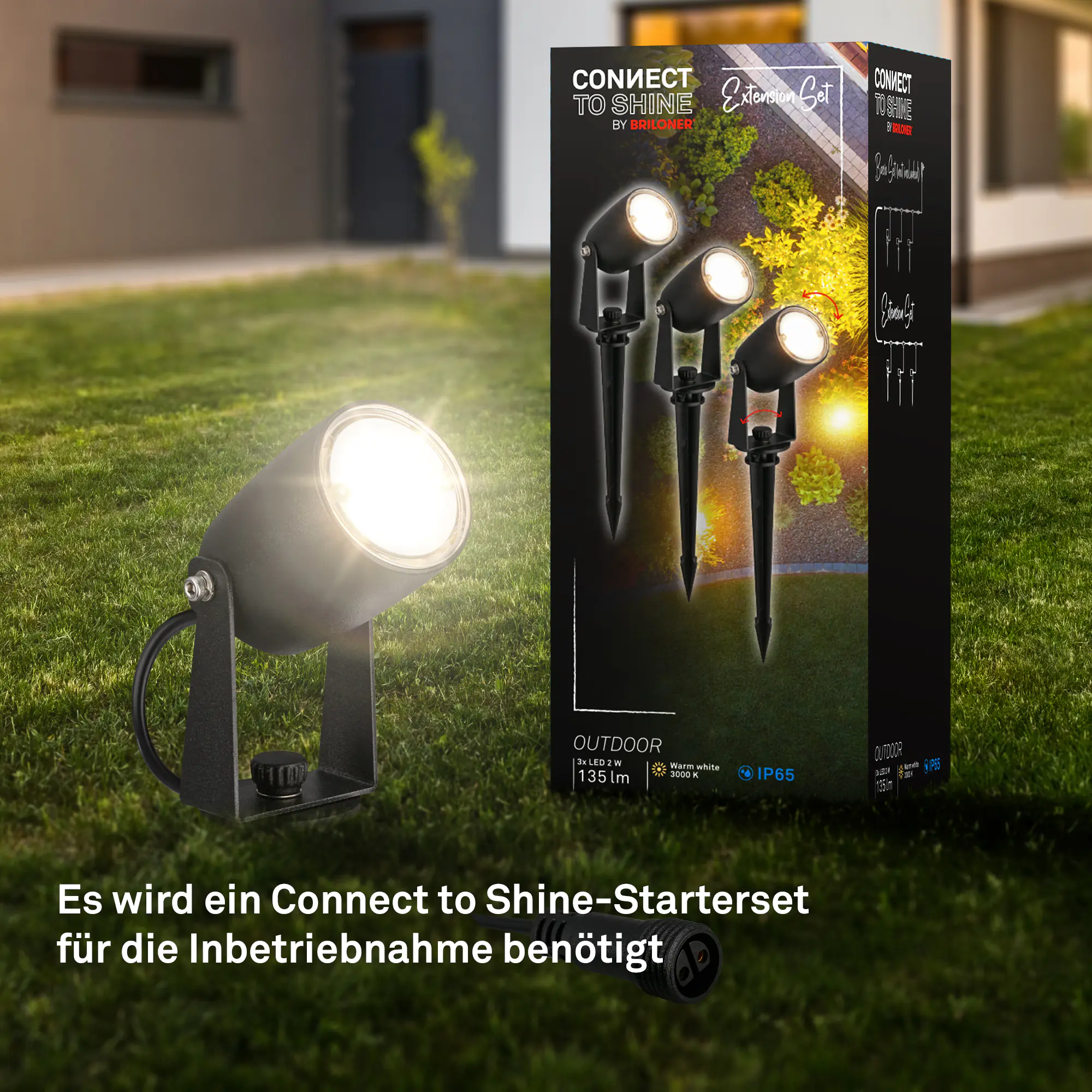 Briloner LED Wegeleuchte Iris Connect to Shine 3er Erweiterungsset 3x2W warmweiß