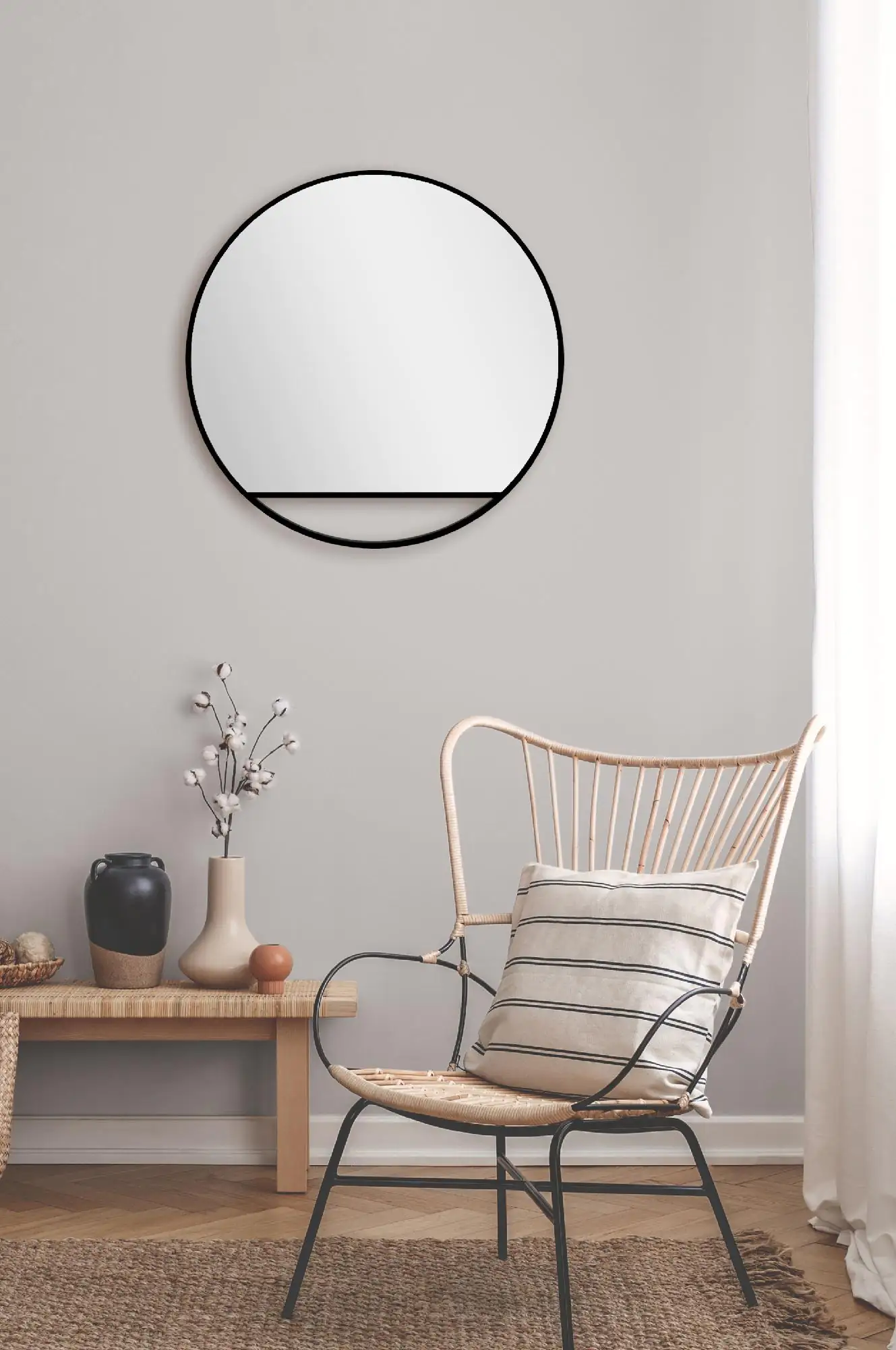 DSK Design Spiegel Silver Cosmos Ø60 cm, schwarz