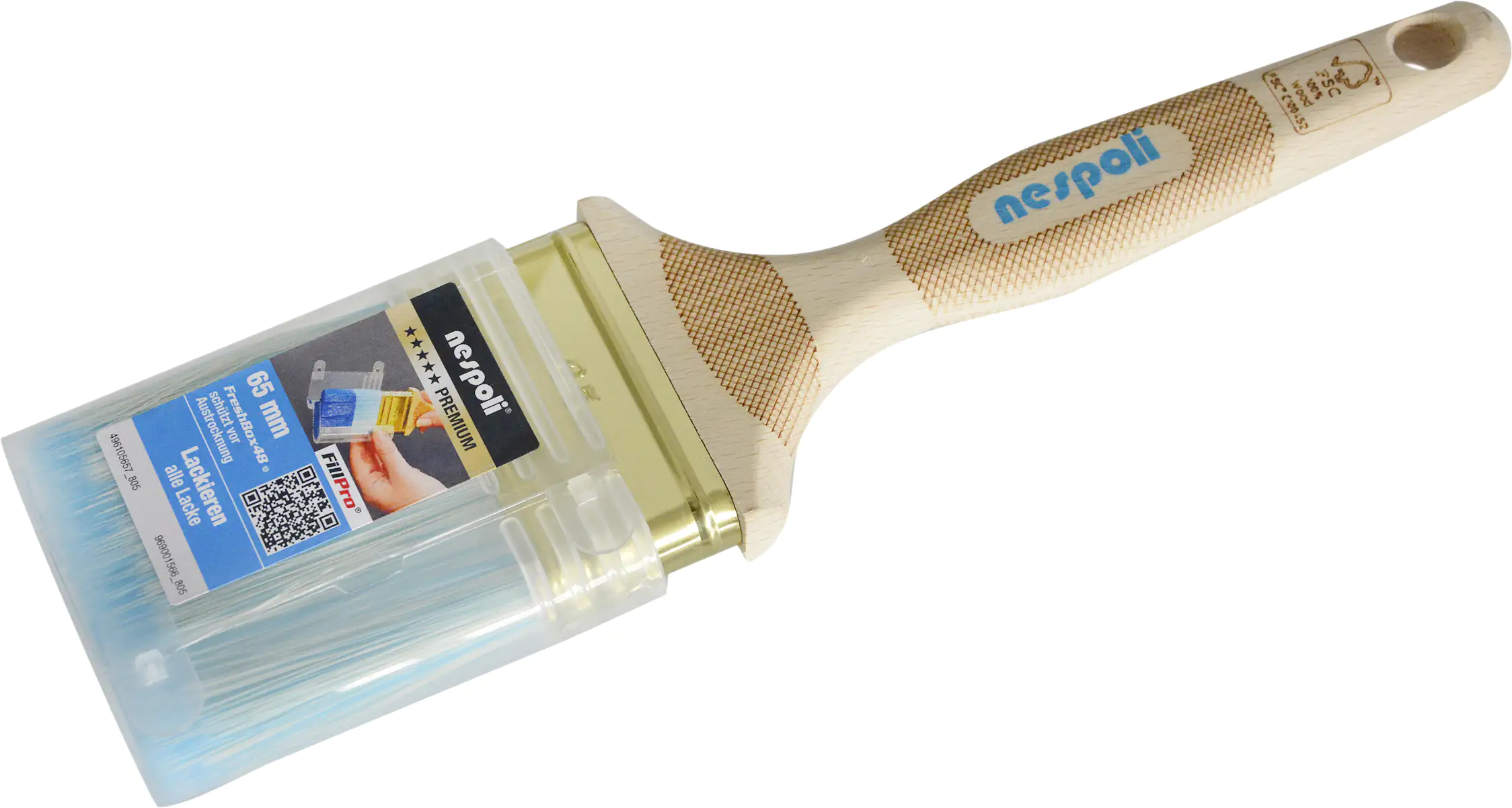 Nespoli FillPro Flachpinsel alle Lacke LaserTouch-Griff 8. Stärke, 65 mm