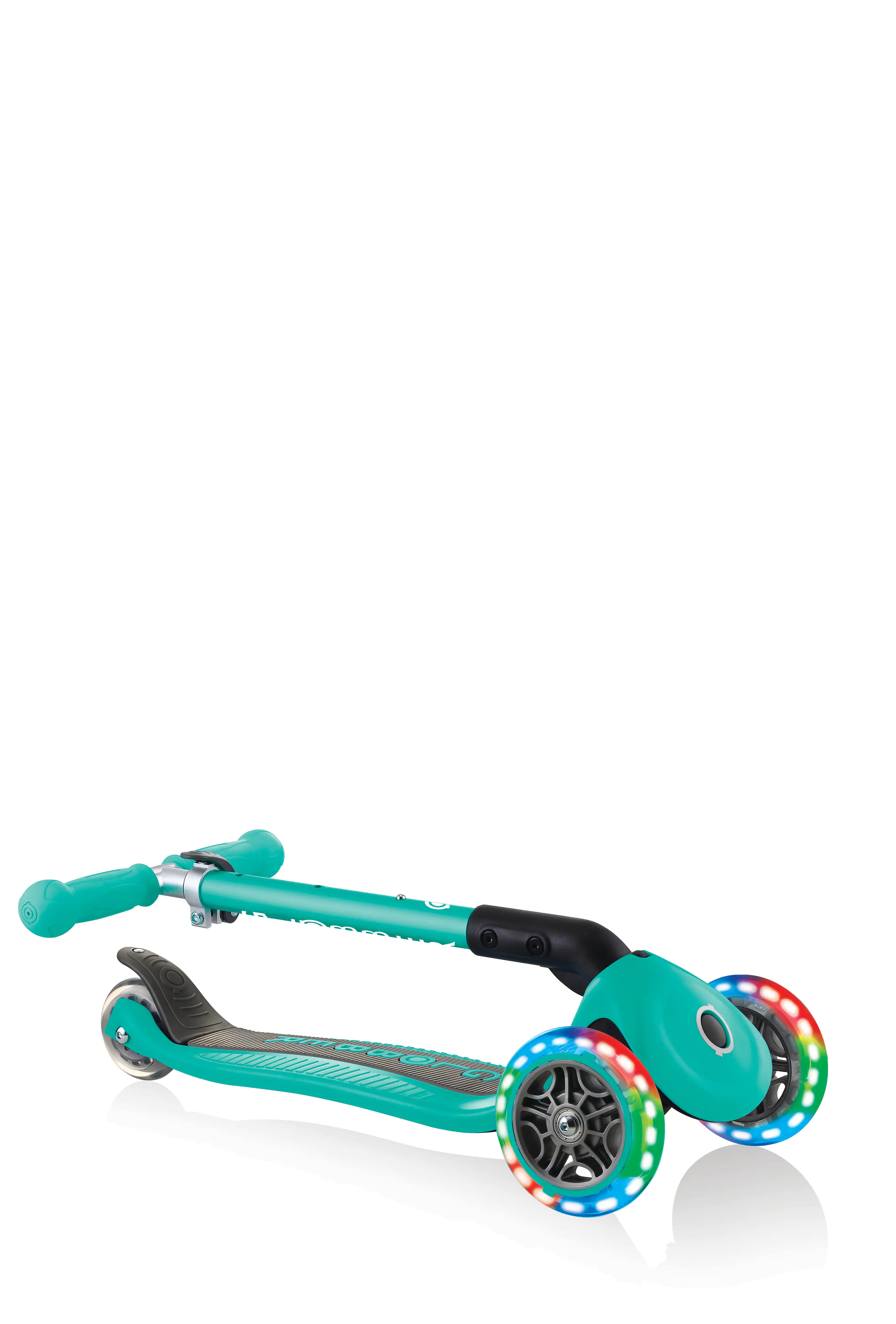 Globber Scooter Junior Foldable Lights türkis mit Leuchtrollen