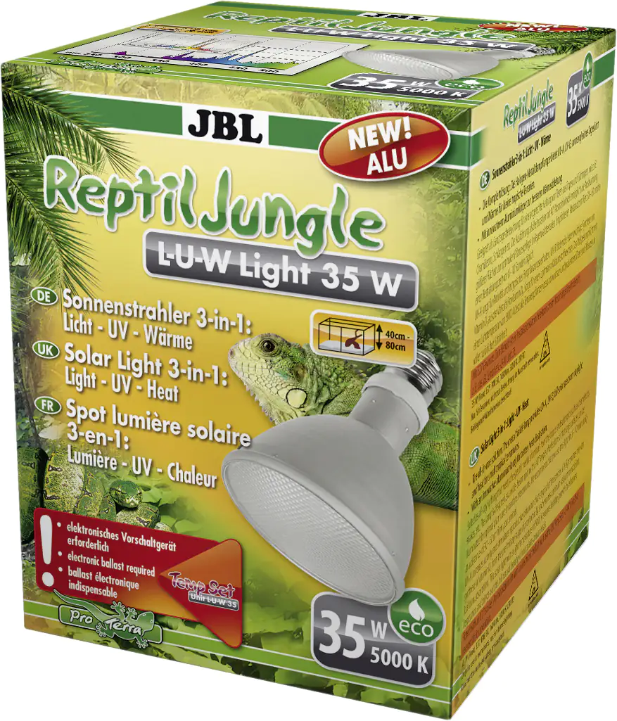JBL Sonnenstrahler ReptilJungle L-U-W Light Alu 35W weiß / transparent