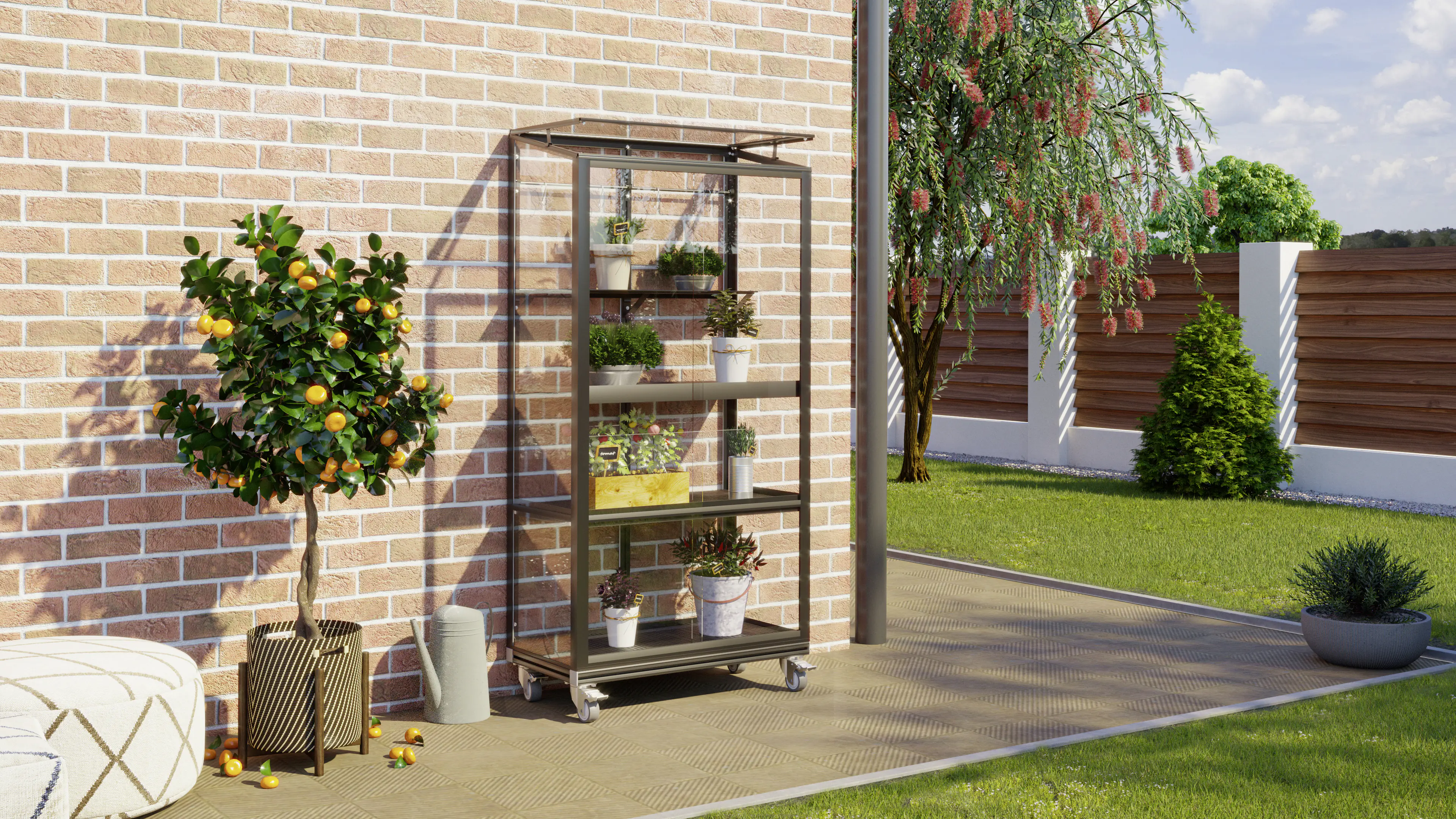 Vitavia Zusatzregal für Balkongewächshaus 79 x 40 cm schwarz