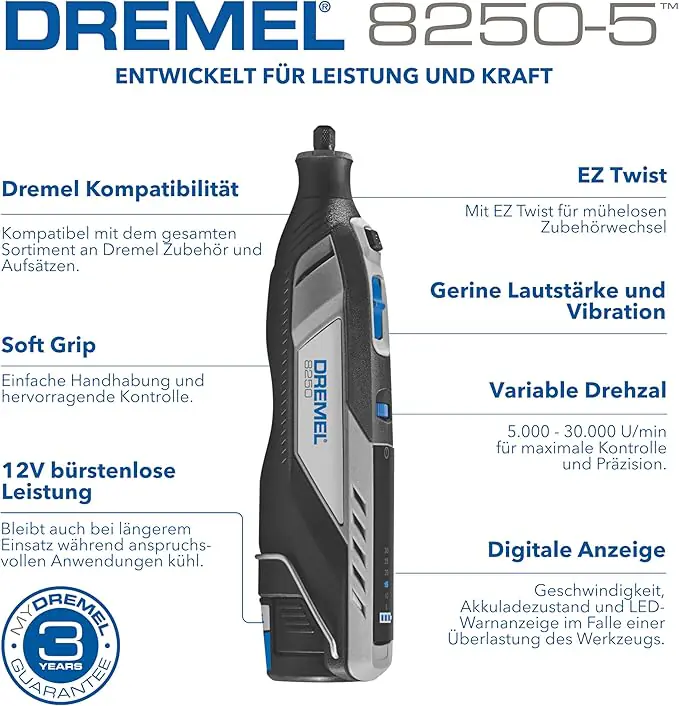 Dremel Akku-Multitool 8250-5/65 8250 Platinum+ 12V 2 Ah 65-teilig