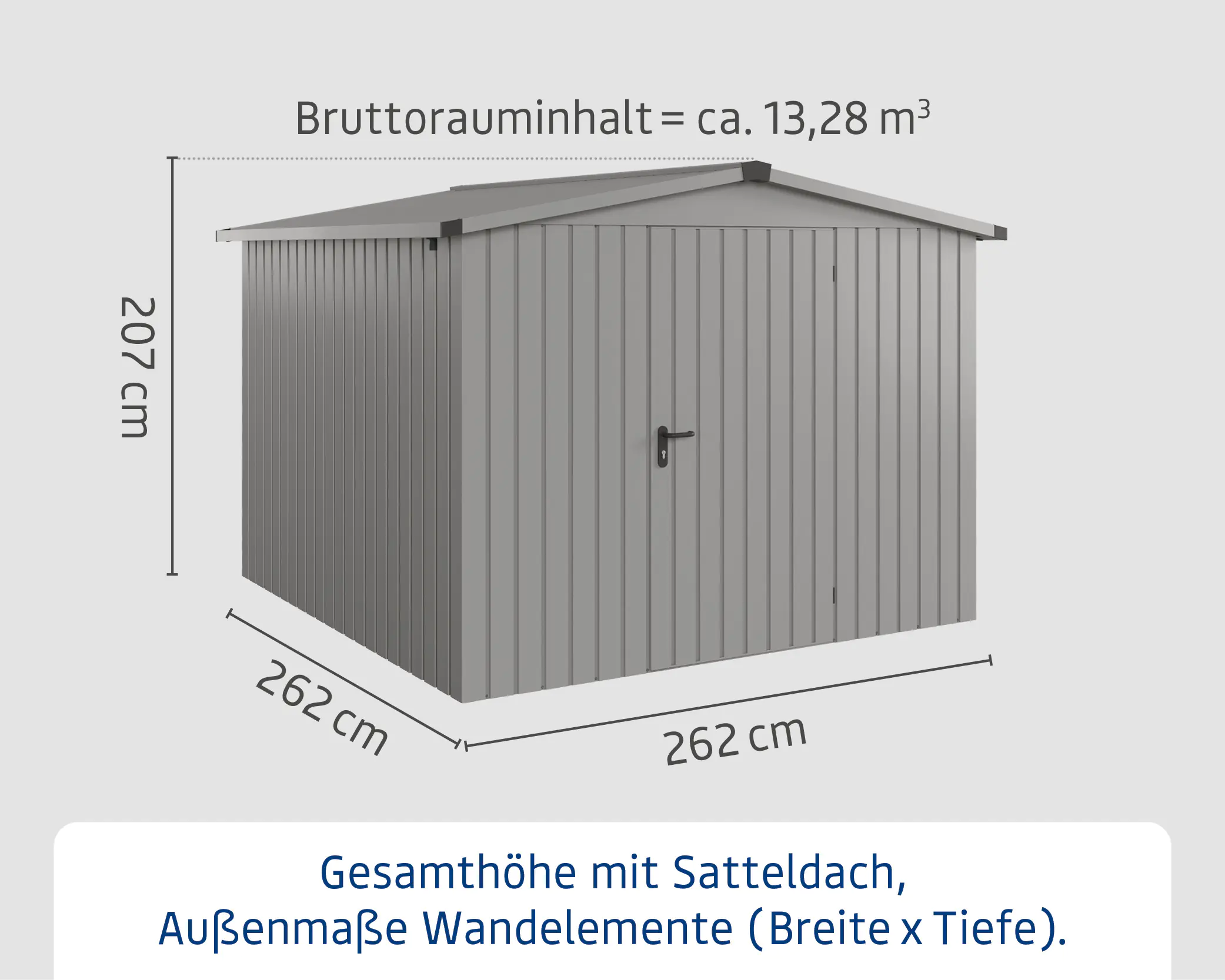 EcoStar Metallgerätehaus Euroline ESD10 graualuminium 262 x 262 cm 1-flg.