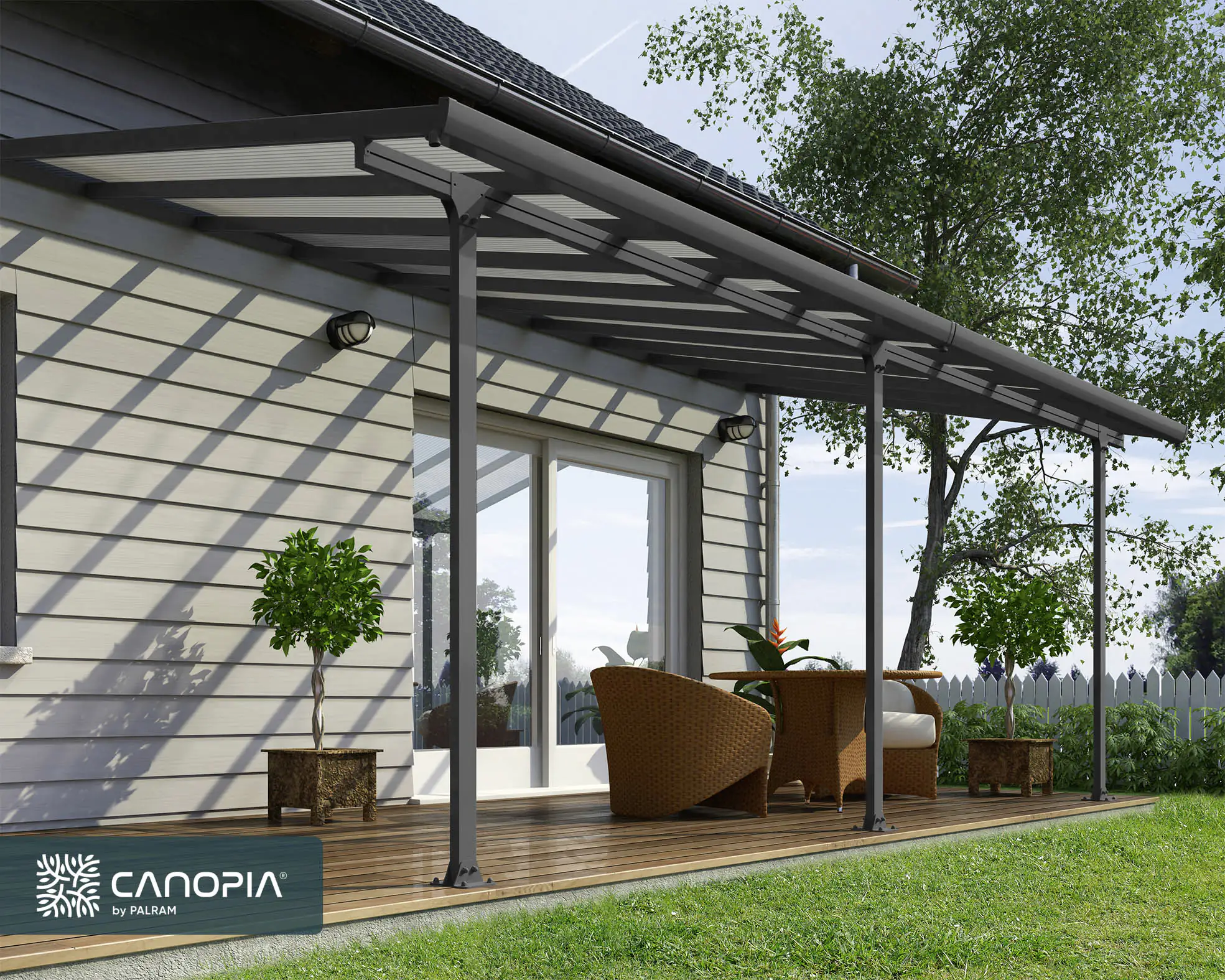 Canopia Terrassenüberdachung Feria 610 x 294 cm anthrazit