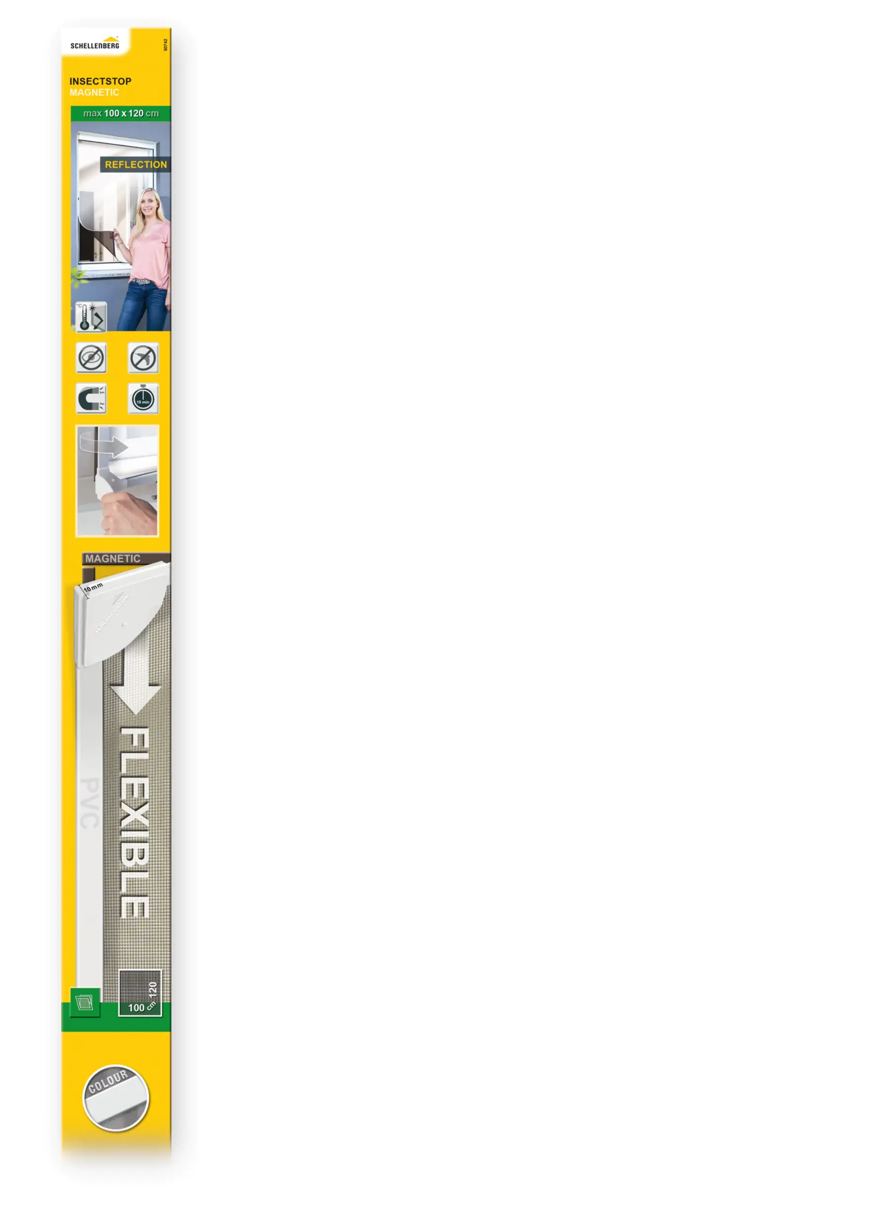 Schellenberg Fliegenschutzmagnetrahmen MAGNETIC 100 x 120 cm weiß kürzbar