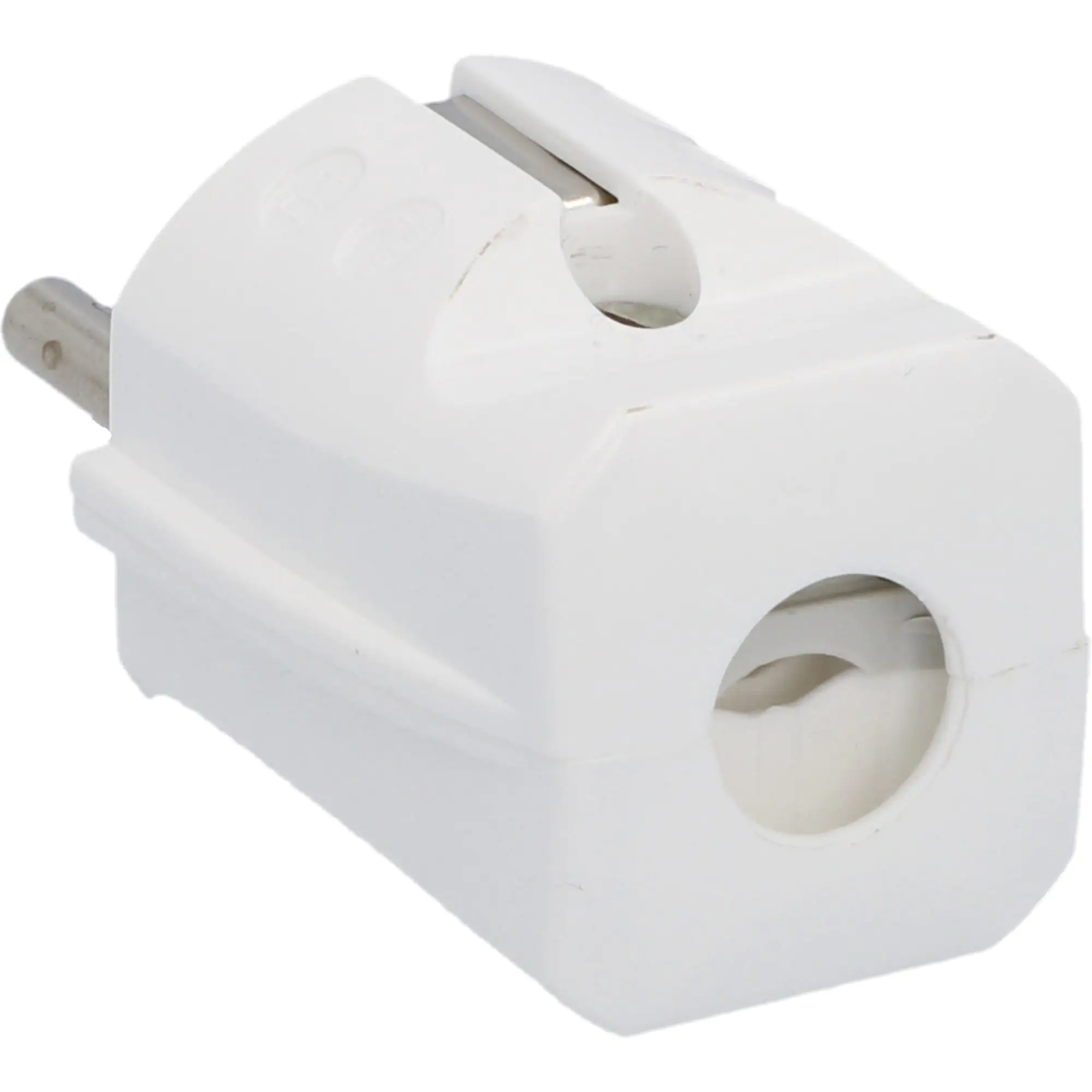 Schutzkontakt-Stecker ohne Knickschutz weiß