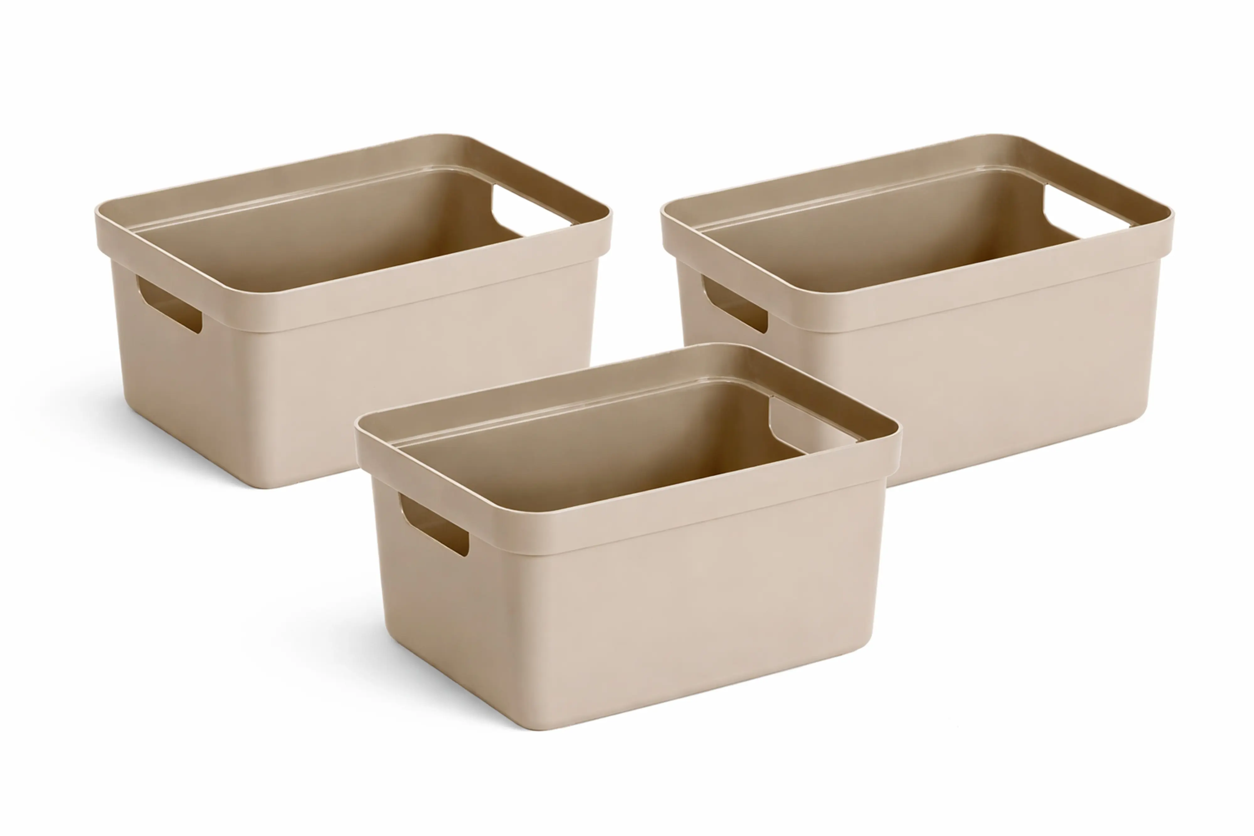Sunware Aufbewahrungsbox Sigma Home mit Griffen 35 x 24,6 cm 13 L beige 3er Set