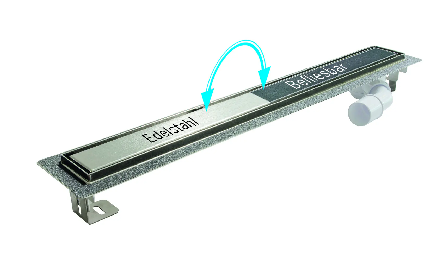 ACO Duschrinne Twist Comfort Edelstahl, 100 x 8,4 cm