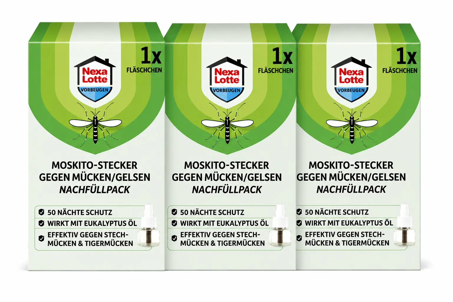 Nexa Lotte Moskitostecker Nachfüllpack 28 ml 3er Set