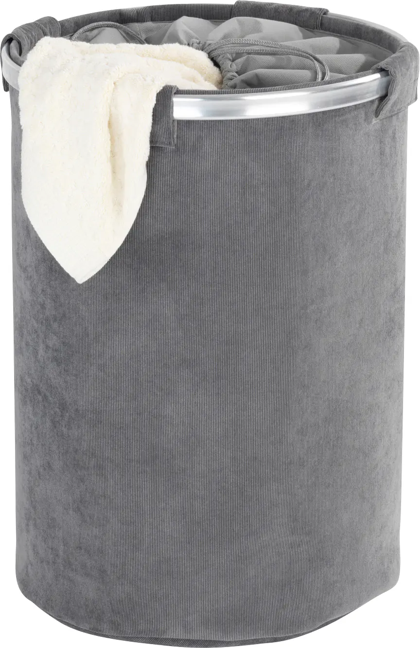 Wenko Wäschesammler Cordoba 68L grau Ø 40 x 54cm (L x B x H)