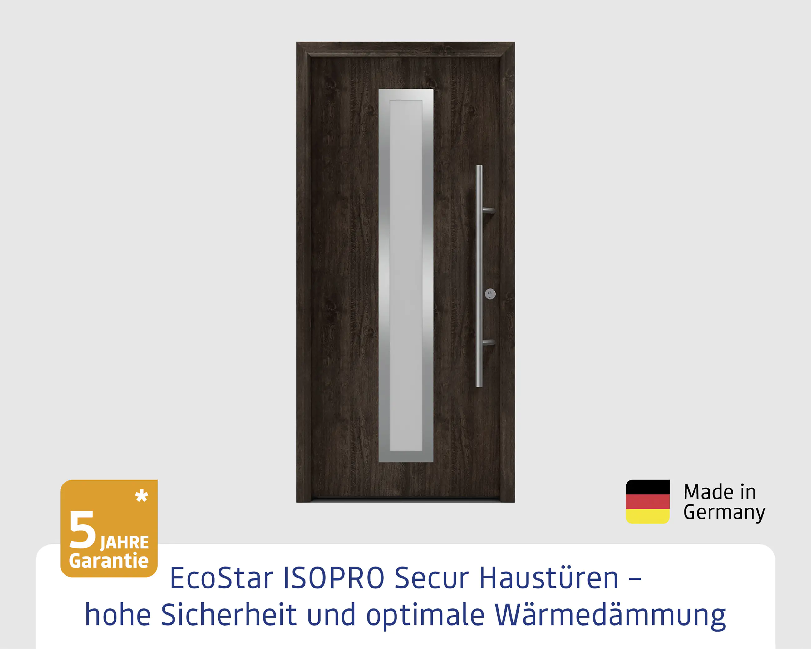 EcoStar Haustür ISOPRO Secur IPS 700S RC2 night oak 110 x 210 cm