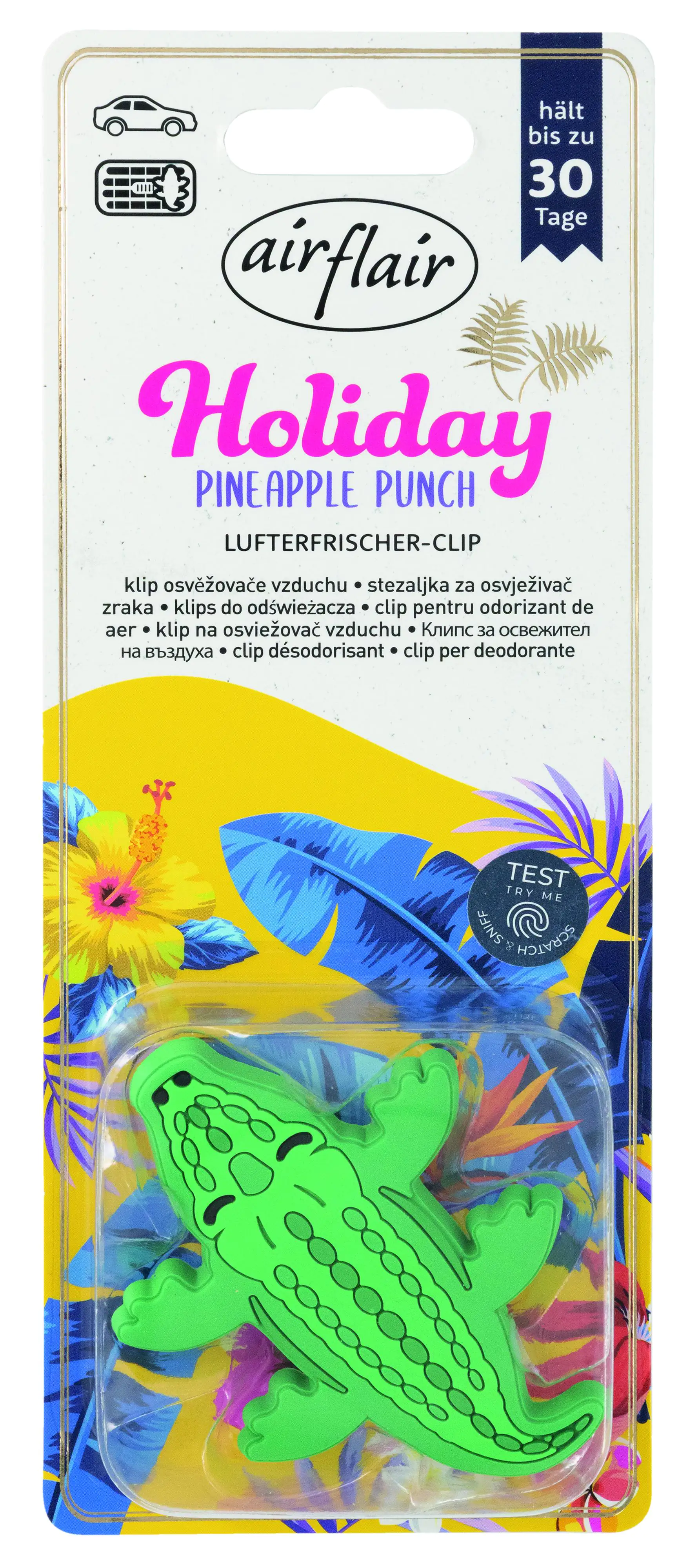 airflair Lufterfrischer Clip Holiday Krokodil Pnieapple Punch