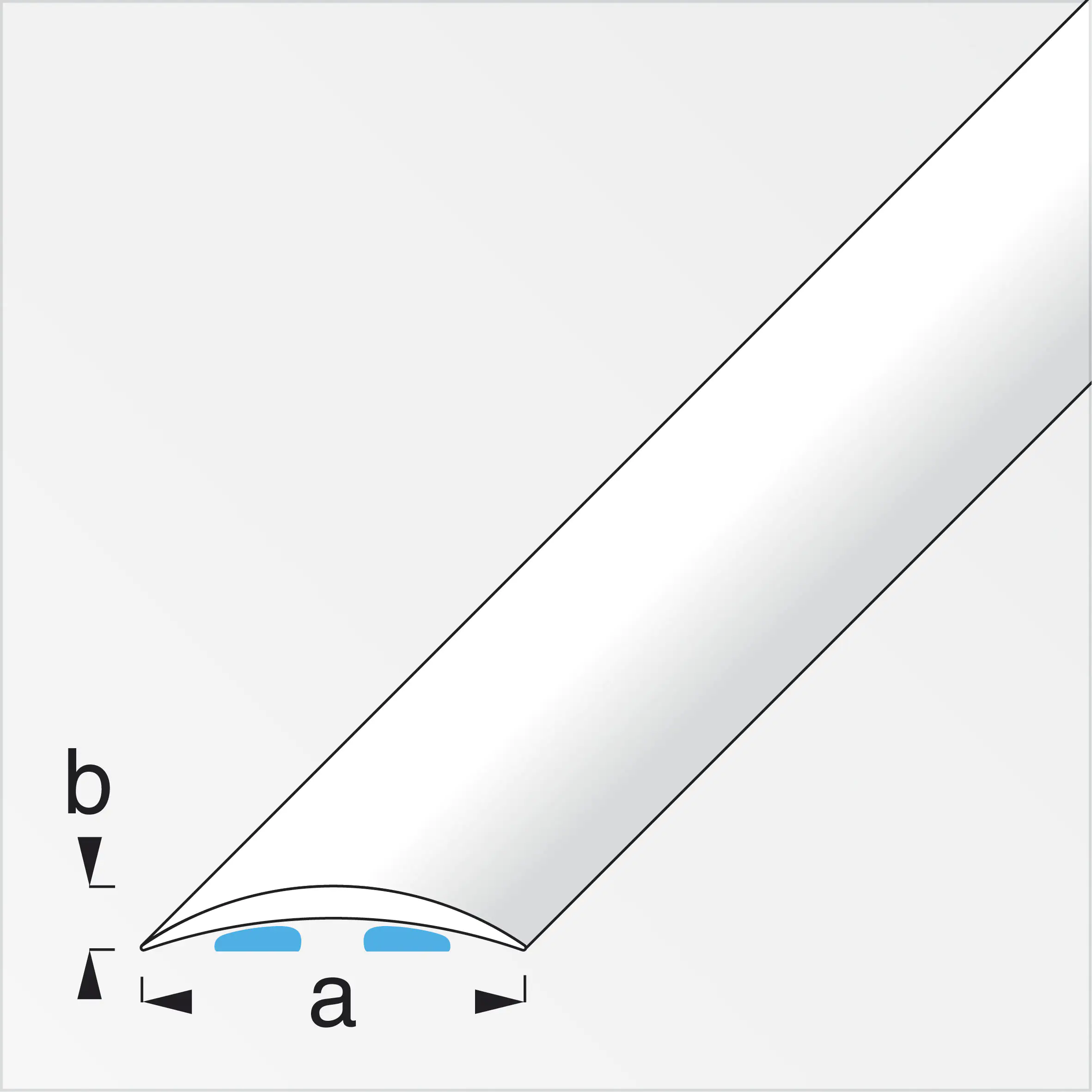 alfer Übergangsprofil 1 m, 30 x 5 mm Alu eloxiert gebürstet grau
