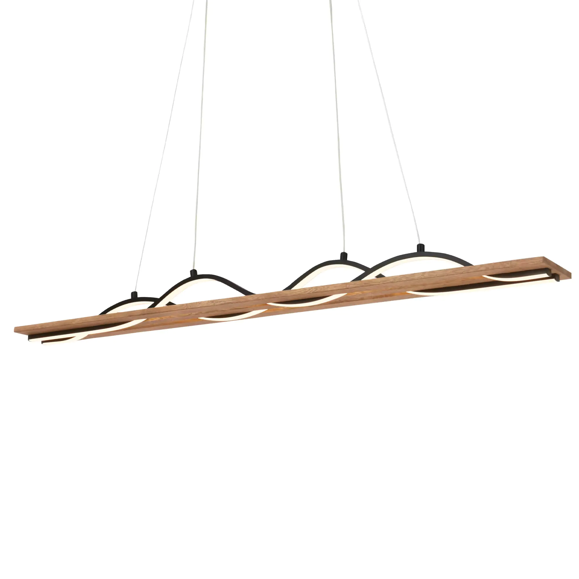 Briloner LED-Pendelleuchte VINKA schwarz holz