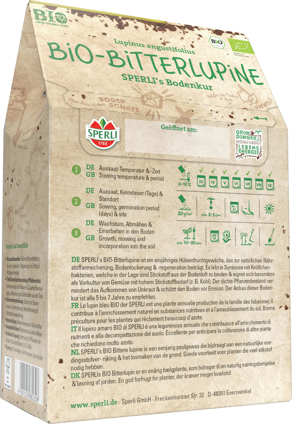 Sperli's Bodenkur Bio Bitterlupine 400 g