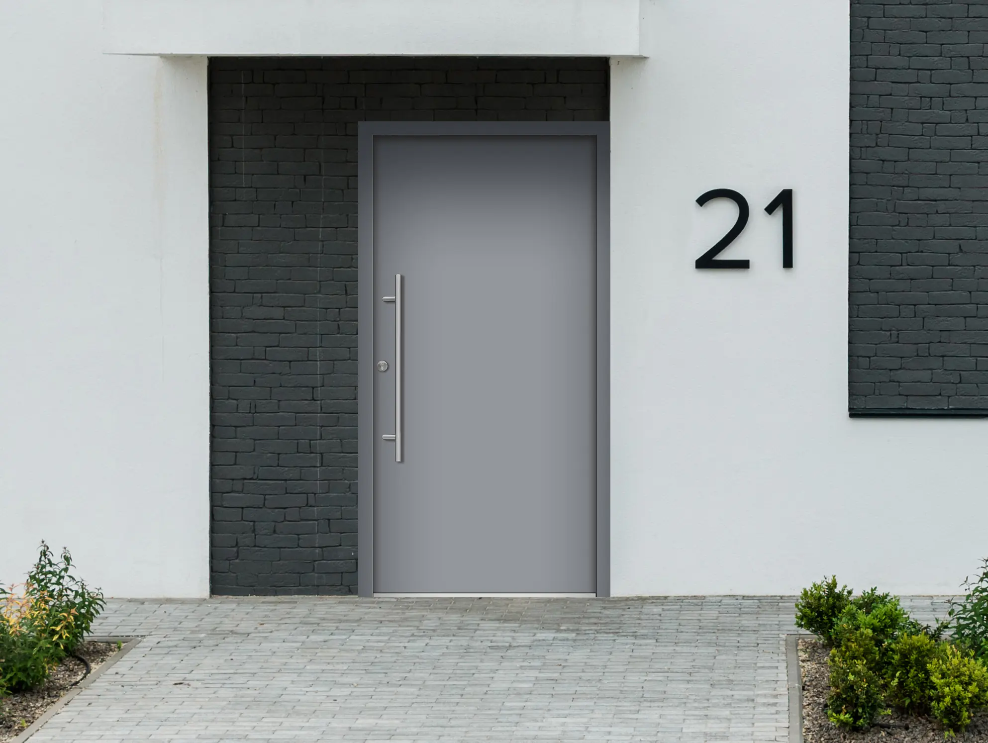 Splendoor Haustür Passivedoor Premium B05 Grau DIN Links 100 x 210 cm