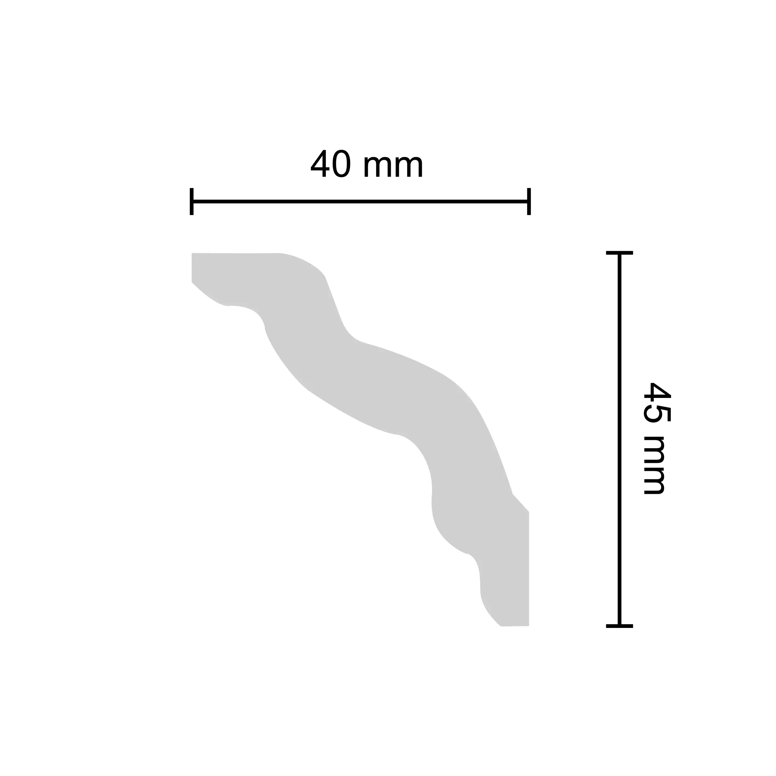 Decosa Deckenleiste Sophie, 2 m x 40 mm x 45 mm