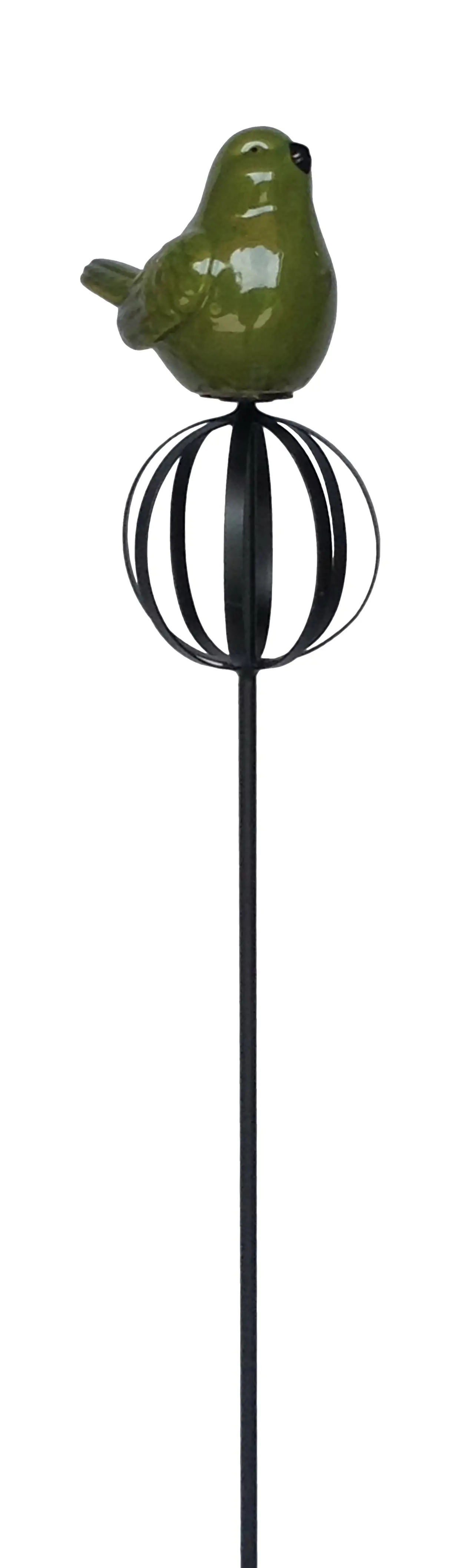 TrendLine Gartenstecker Vogel Metall 100 x 10 cm grün