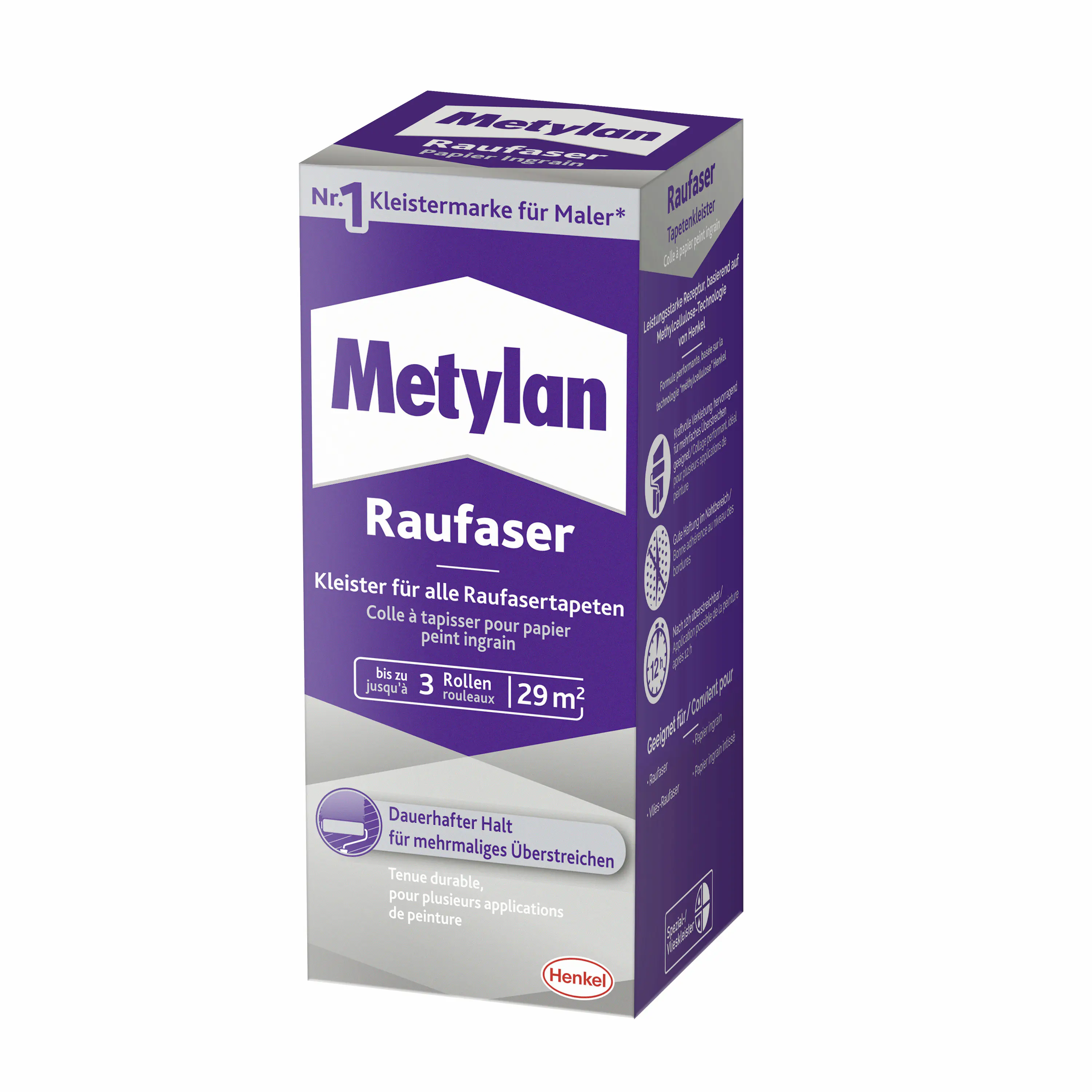 Metylan Raufaser Tapetenkleister 180 g Paket, trocknet transparent