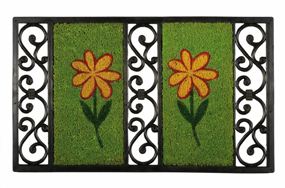 Fußmatte Salome Flower grün, 45 x 75 cm