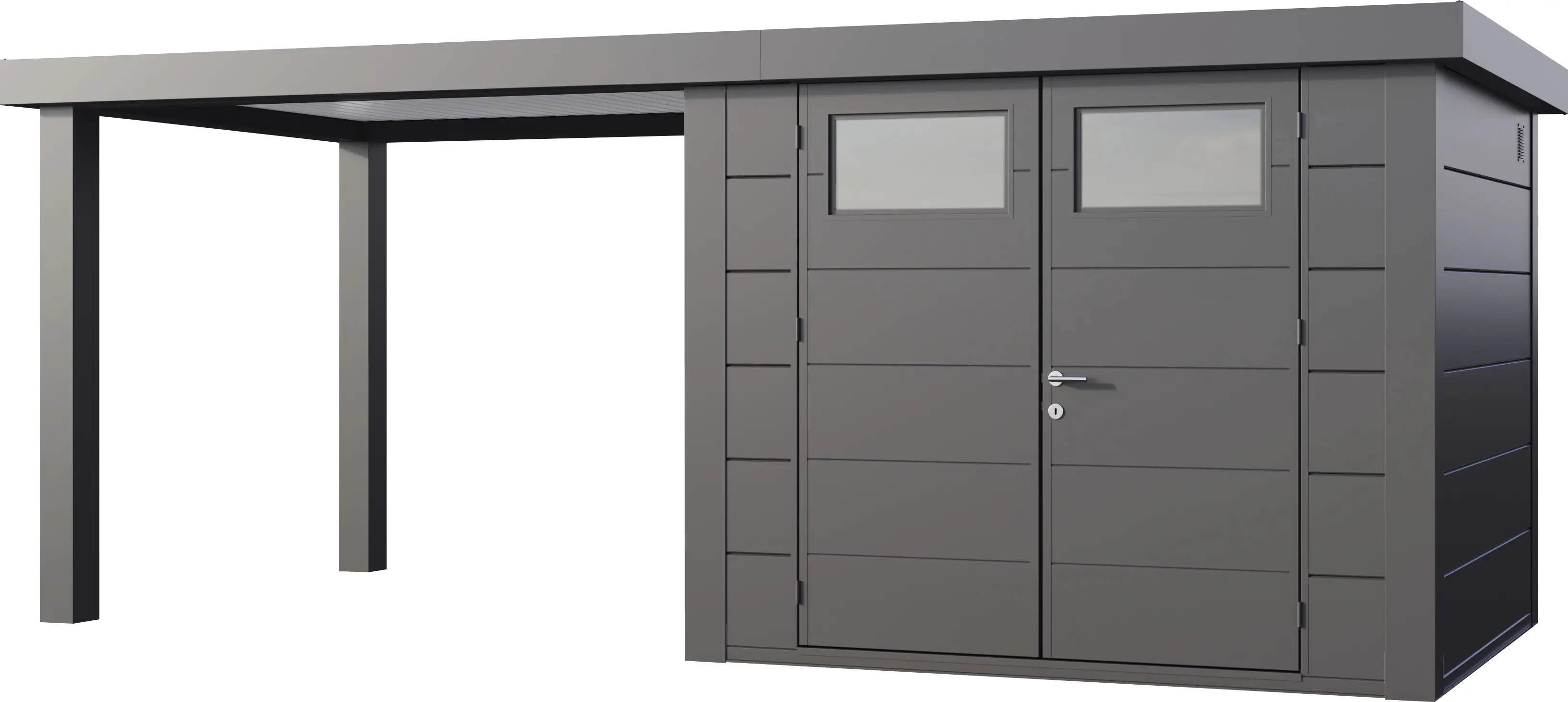 Telluria Gerätehaus Classico Open Lounge L 2724 links granitgrau 552 x 238 cm