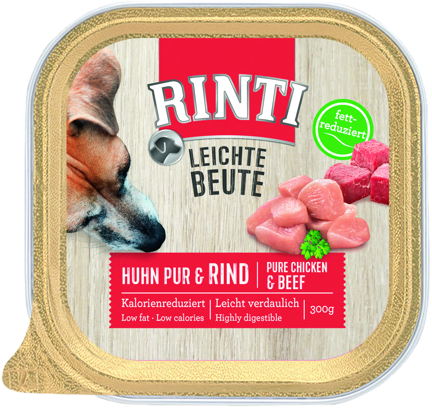 Rinti Leichte Beute Hundenassfutter Adult 300 g Huhn Pur & Rind