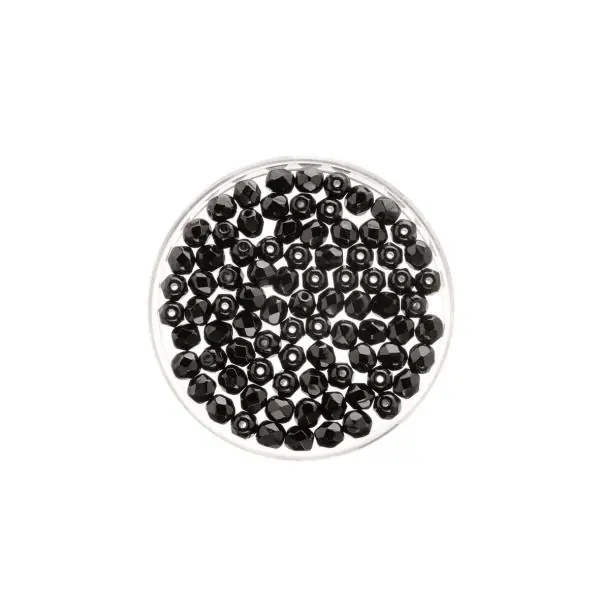 Glorex Glasschliff Perlen 4 mm 100 Stück, schwarz