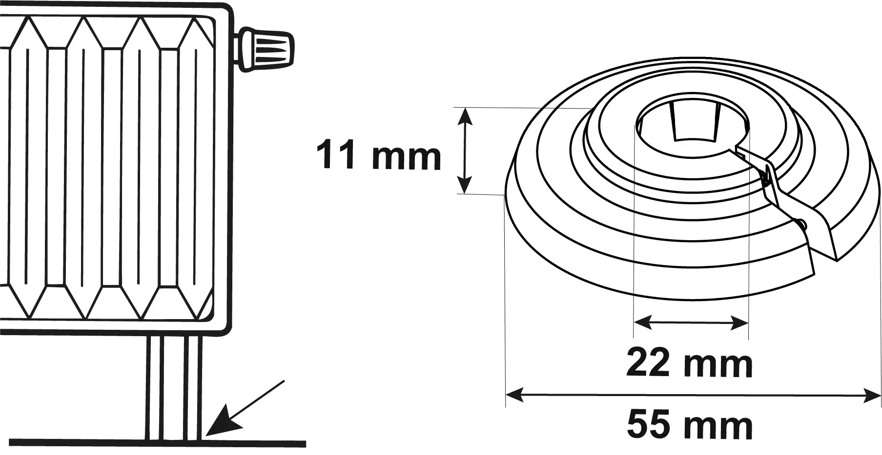 Cornat Heizungsrosette Ø 5,5 x 2,2 cm weiß - 4 Stück