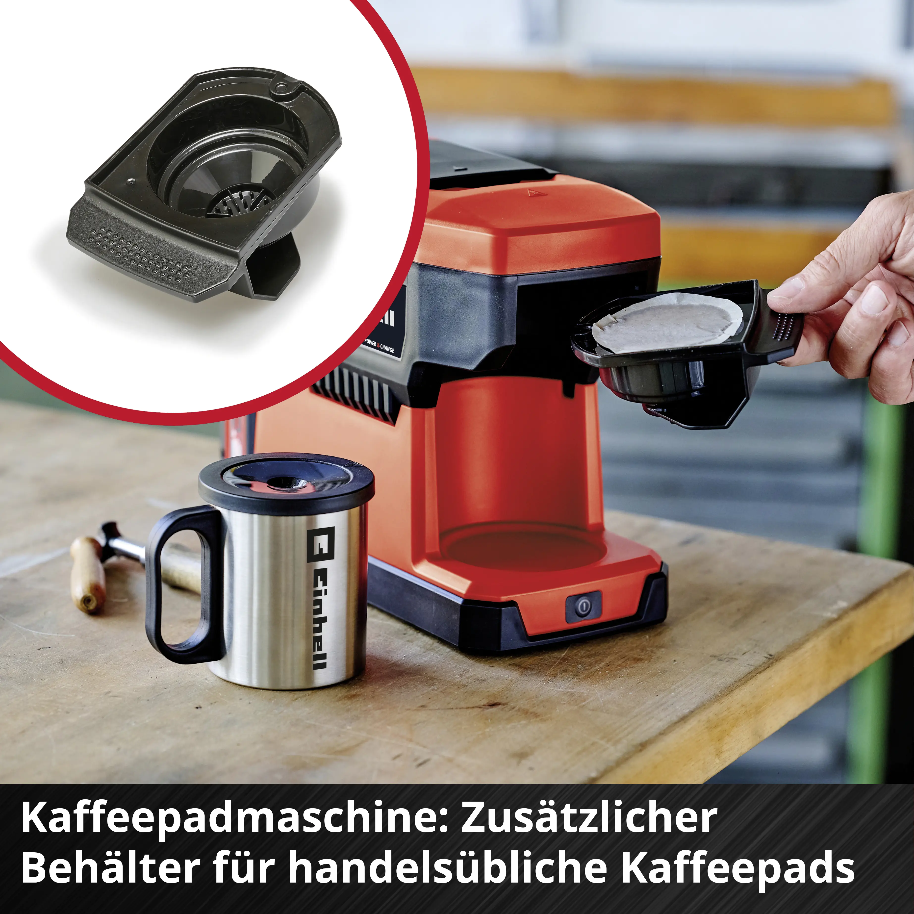 Einhell Expert Akku-Kaffeemaschine TE-CF 18 Li Solo 18 V
