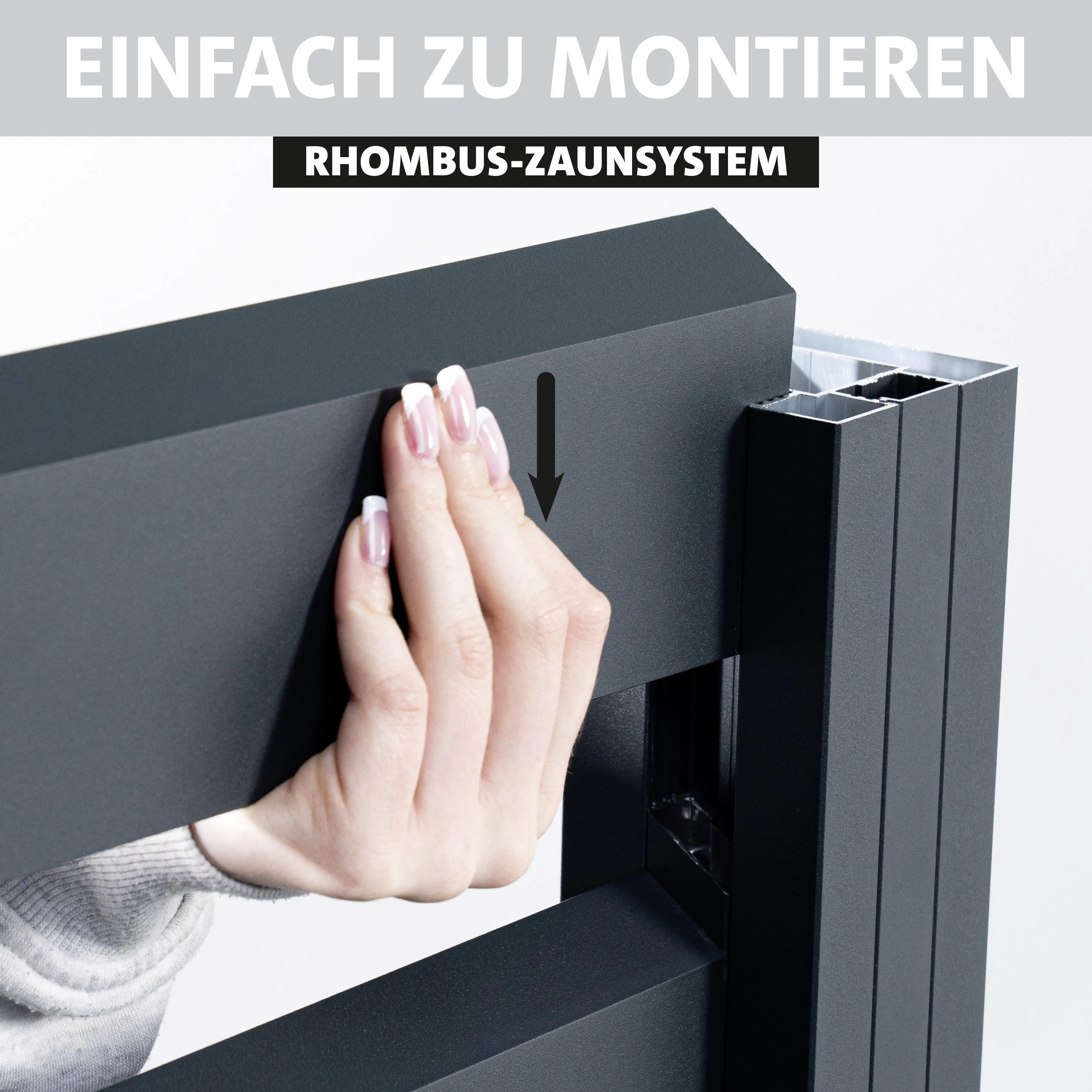 Ambiente Alu-Zaun Erweiterungsset Rhombus MAXI 187 x 184,2 cm anthrazit