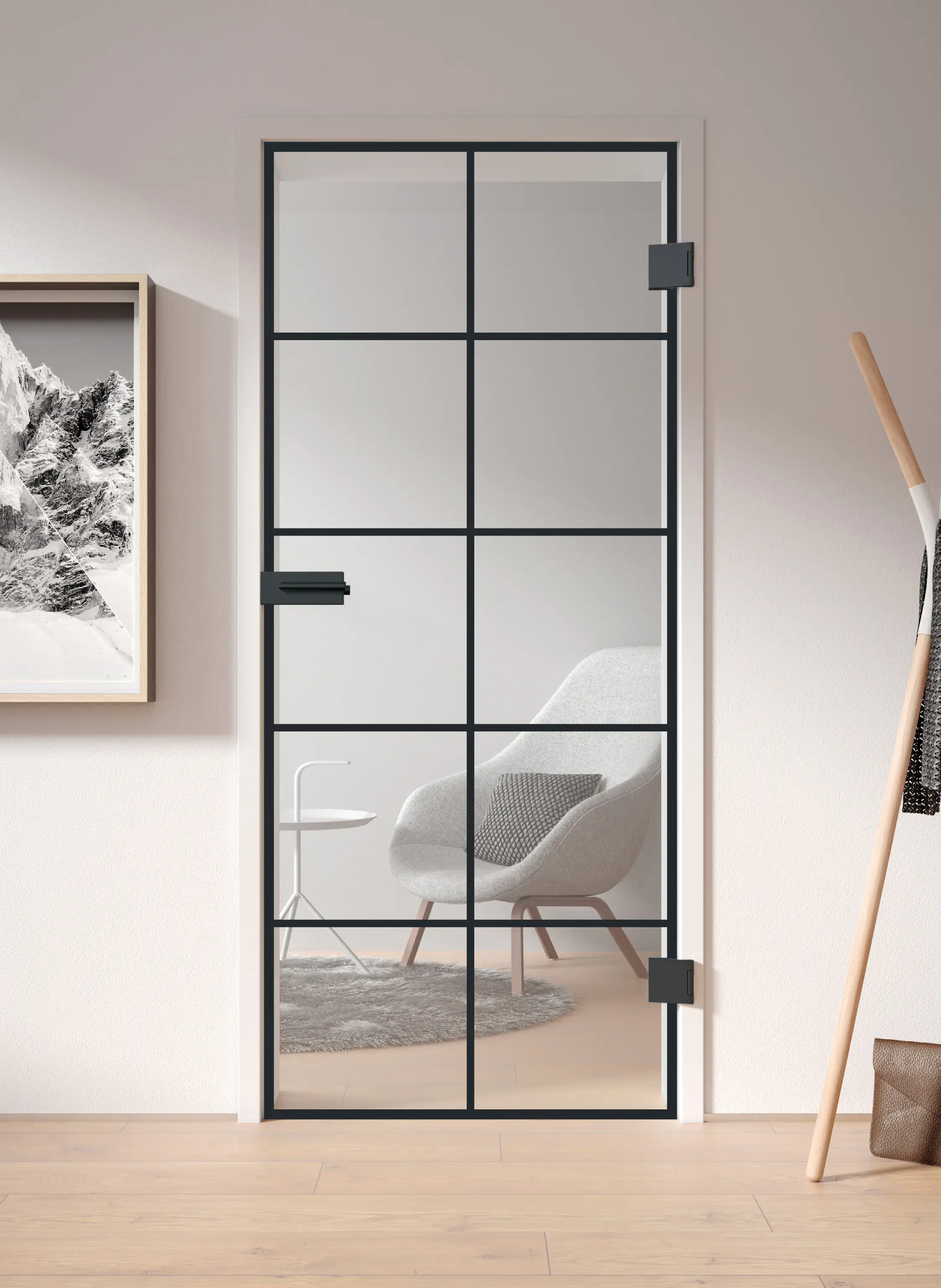 Ambiente Glastür Black Loft DIN rechts Dekor S 76/20 Klarglas