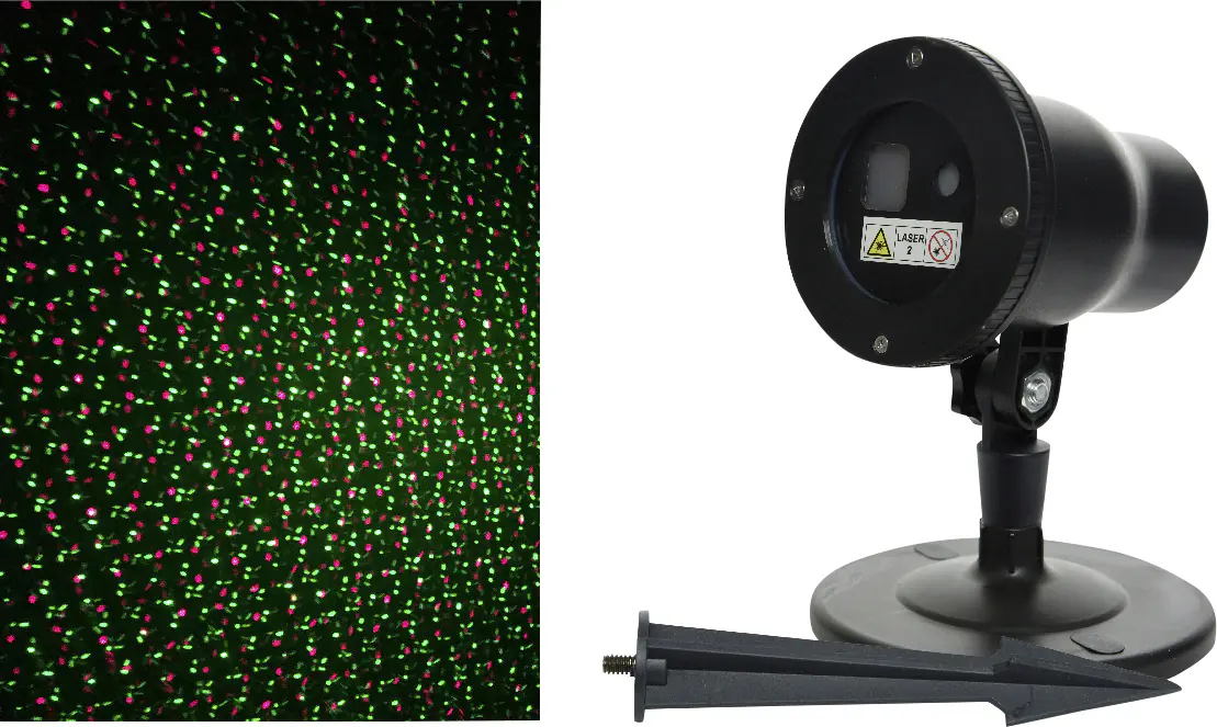 Kaemingk LED Laser Projektor Flocken grün rot 10 x 13.5 x 40 cm