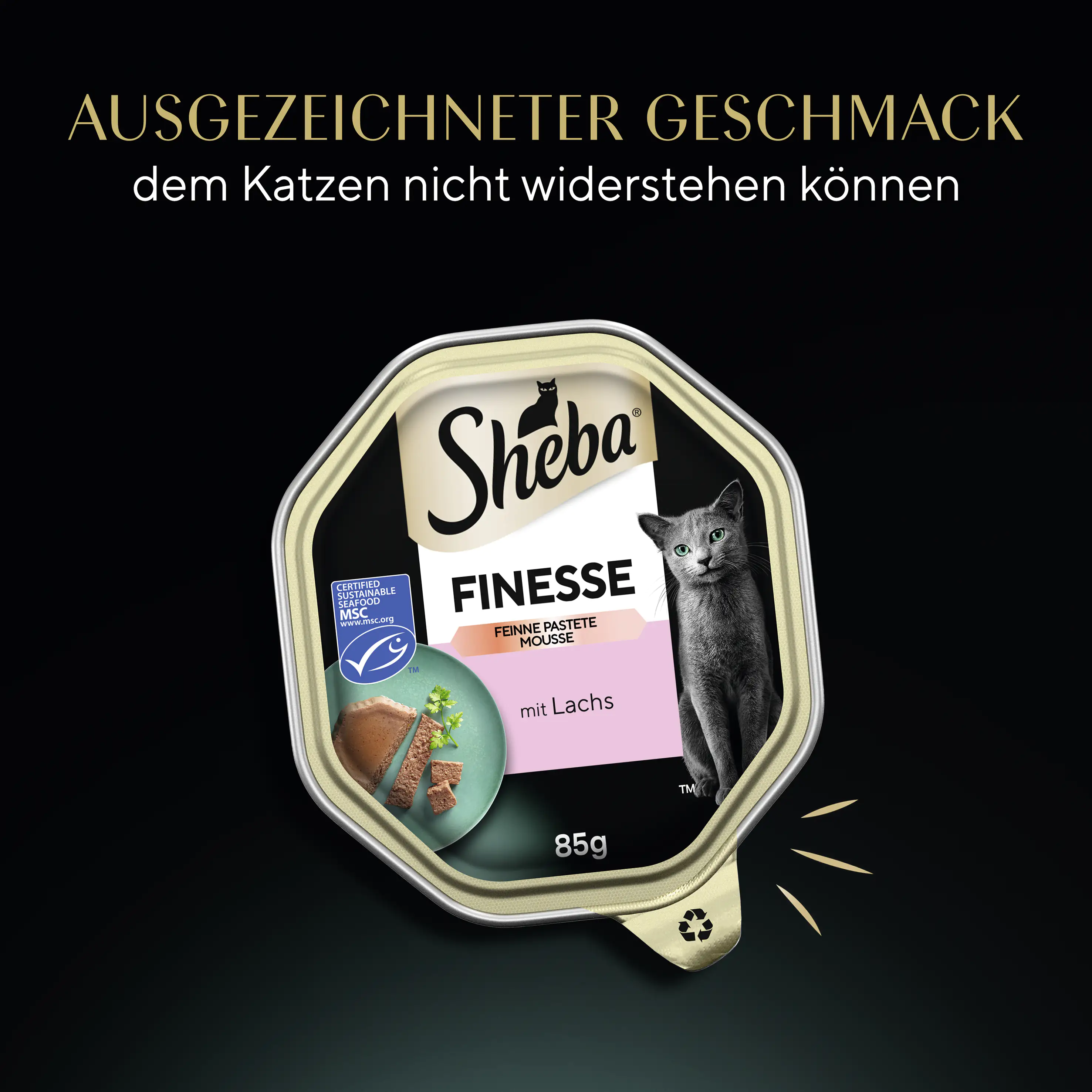 Sheba Finesse Katzennassfutter Adult 85 g Feine Pastete mit Lachs
