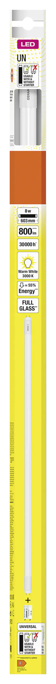 Osram LED Röhre 60 cm G13 8 W warmweiß