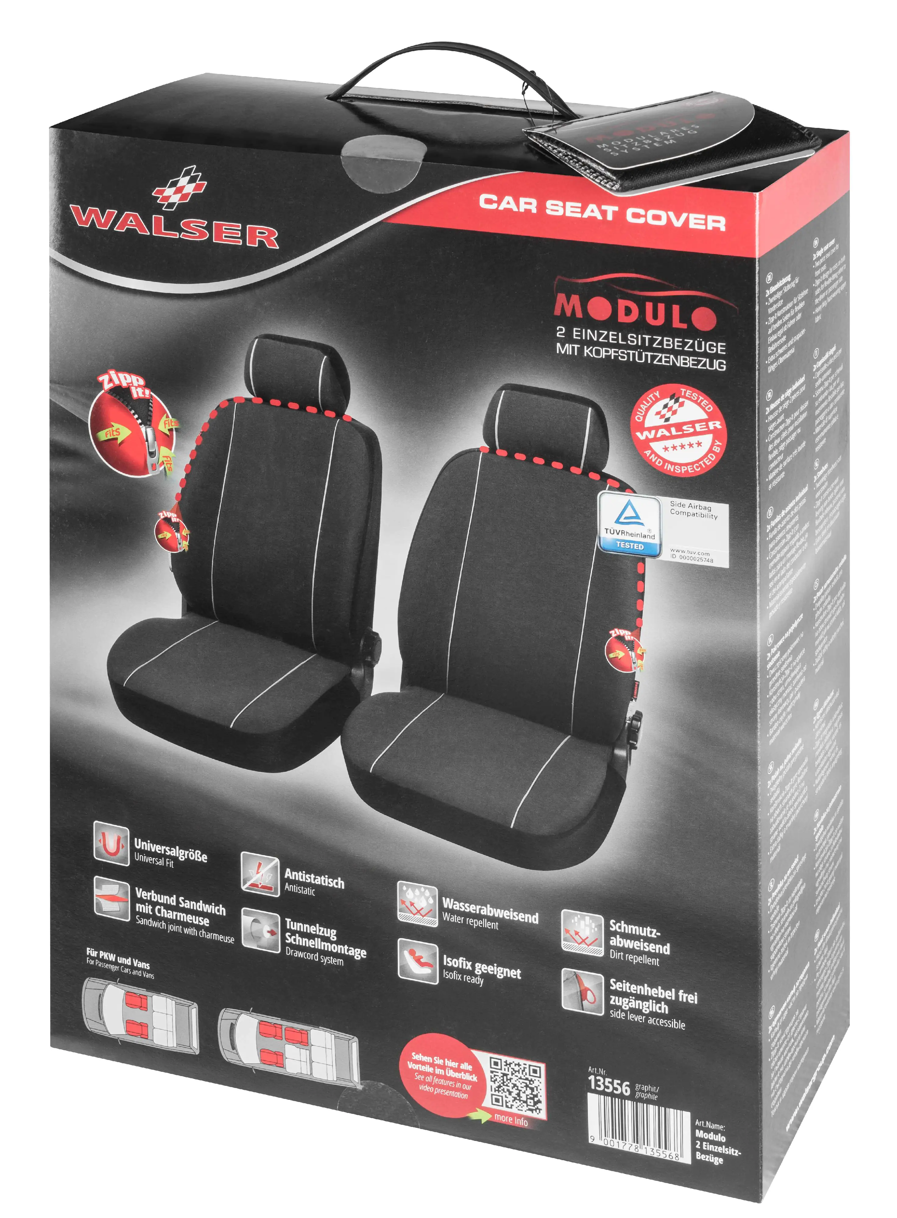 Walser Autositzbezug Modulo für zwei Vordersitze 6-teilig
