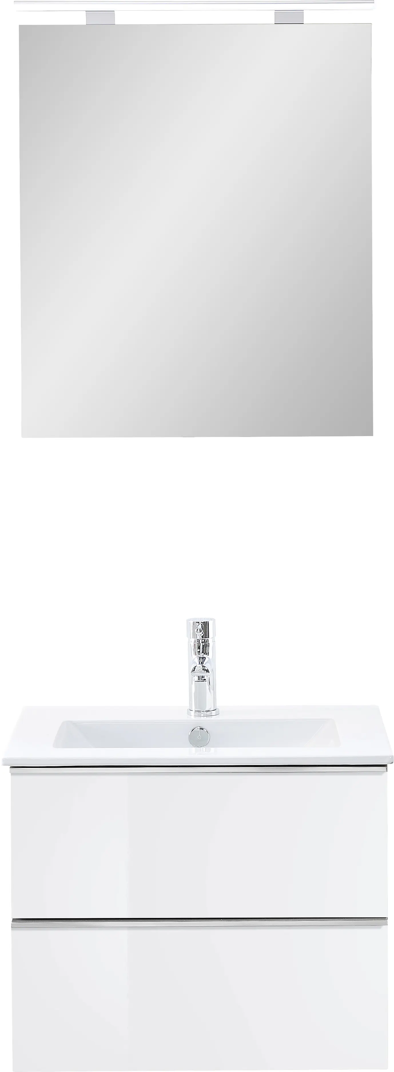 Primaster Bad-Set Düsseldorf weiß 61 cm LED-Leuchten, Keramikwaschtisch