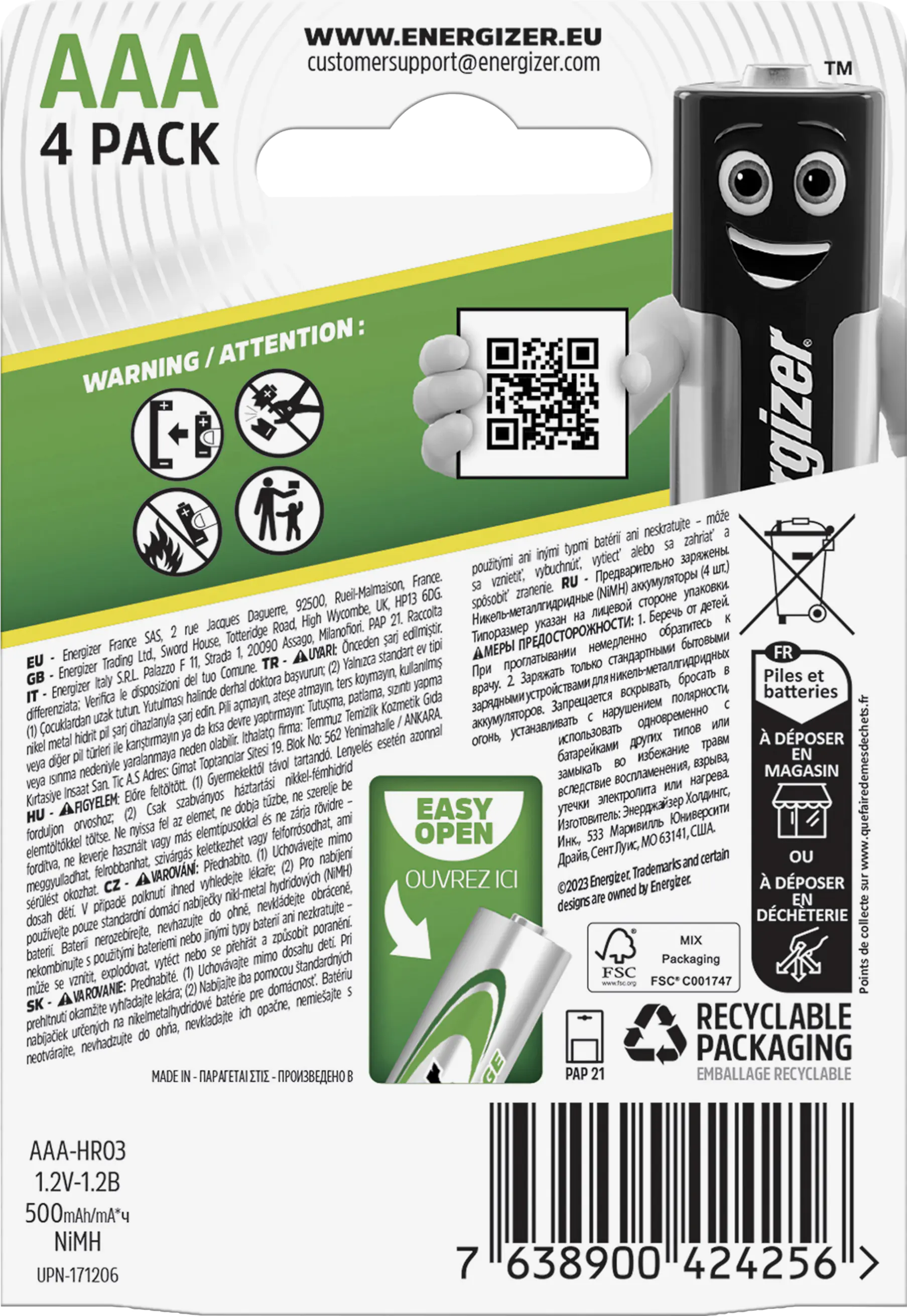 Energizer Ladegerät Base Charger CHVC4E/CHVC4 inkl. 4-AA Mignon