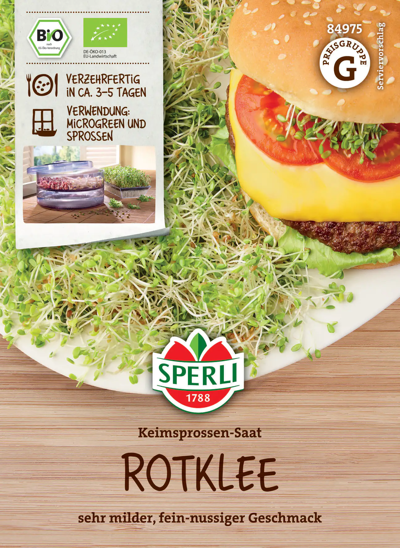 Sperli BIO Keimsprossen-Saat Rotklee