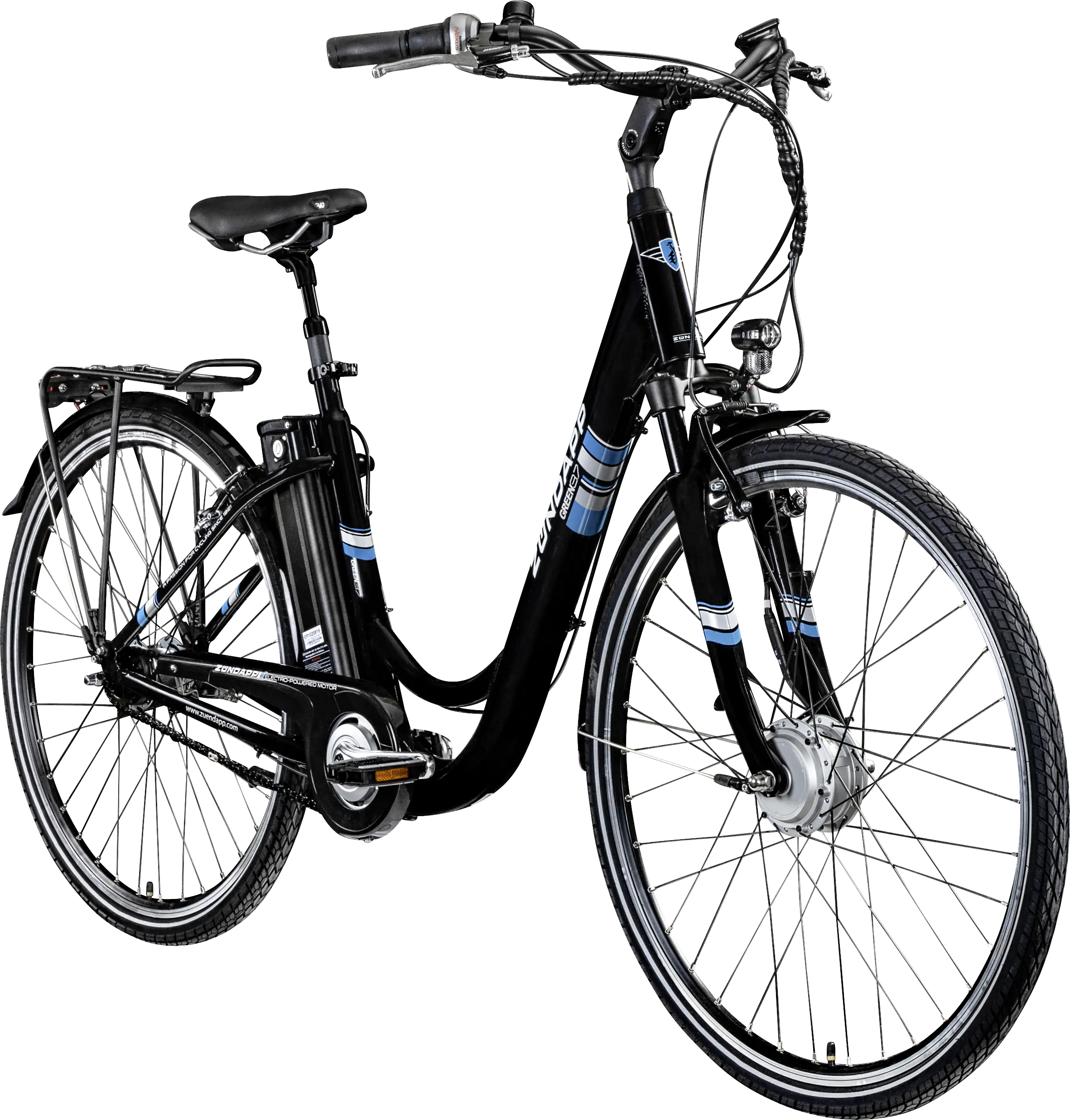 Zündapp E-Bike City Green 3.7 700c 28 Zoll RH 48cm 7-Gang 536 Wh schwarz blau