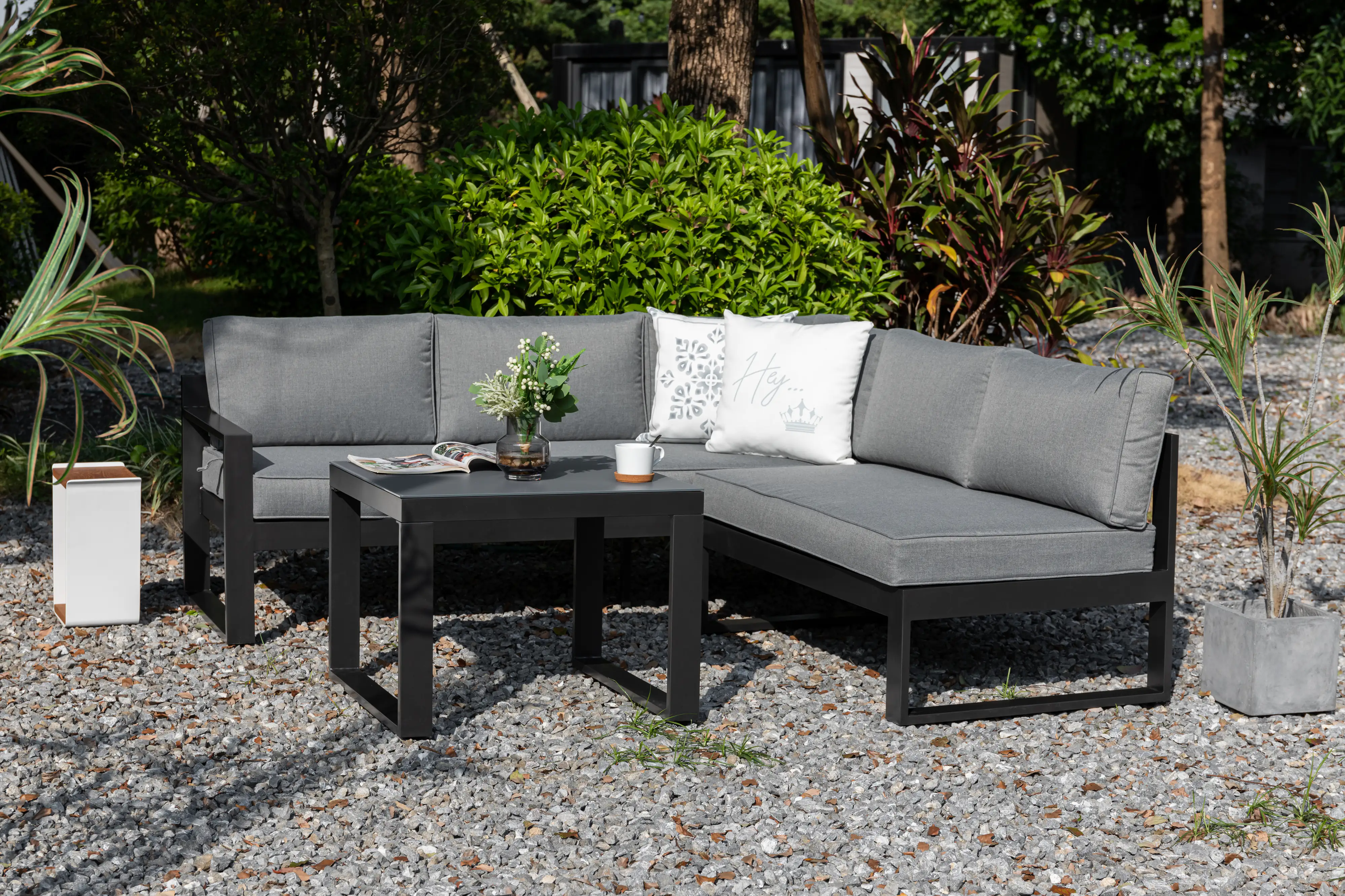 Primaster Gartenmöbel-Set Limoncello Aluminium mit verstellbarem Kopfteil