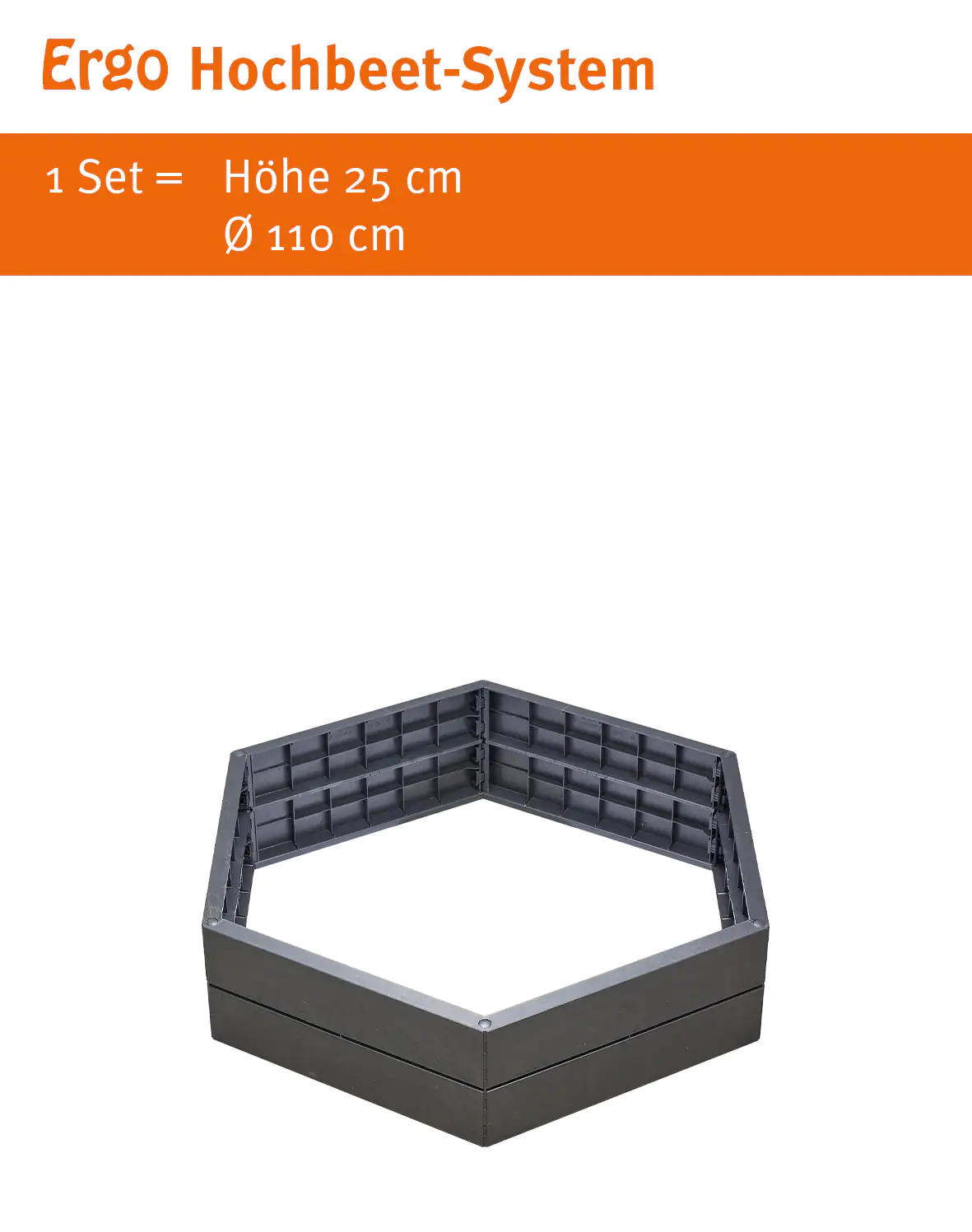 Garantia Hochbeet Ergo 6-eck Ø 110 cm x 25 cm